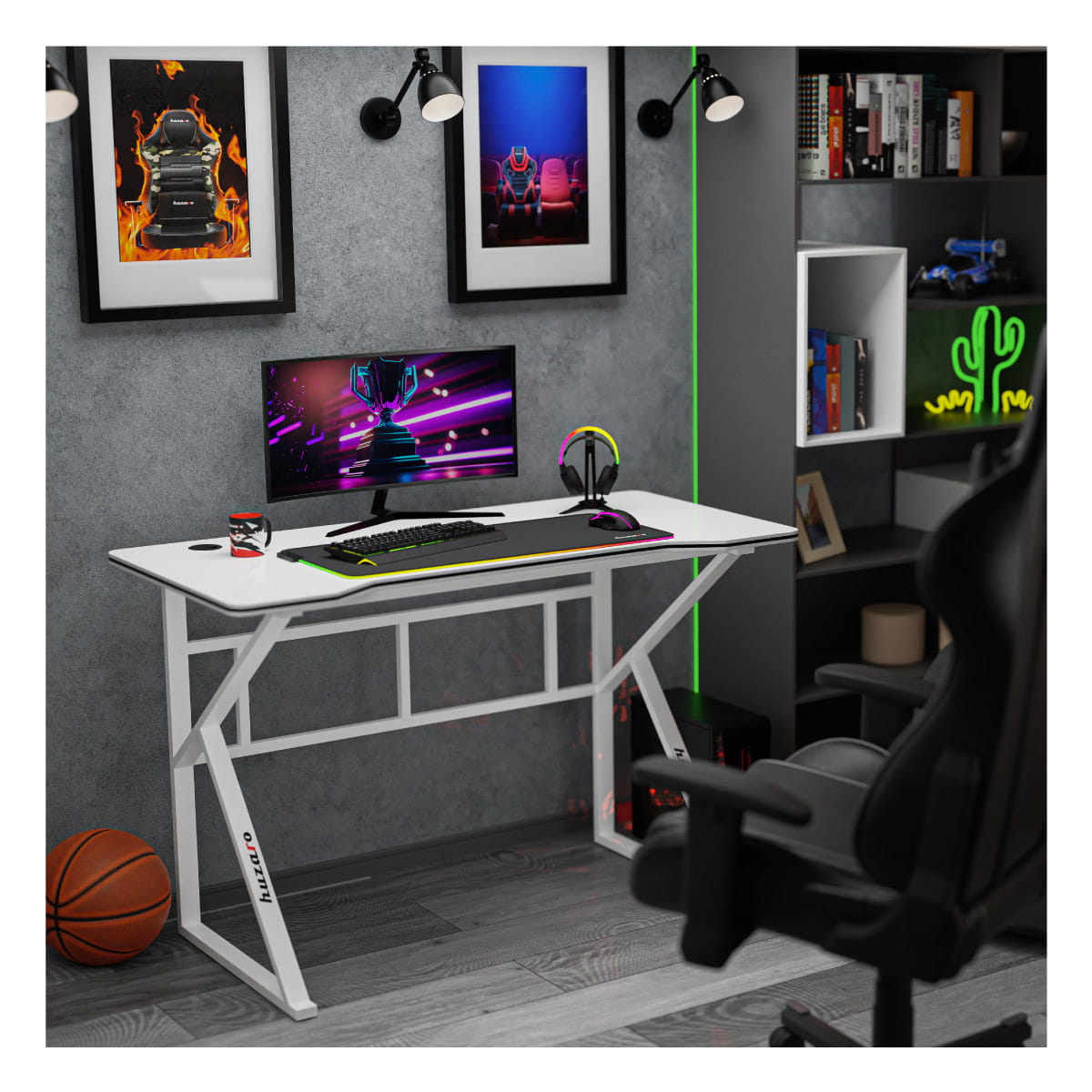 Huzaro Hero 1.6 Birou de gaming alb 120 cm
