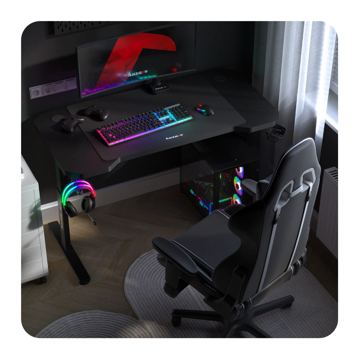 Huzaro Hero 2.6 Black 120 cm birou de gaming