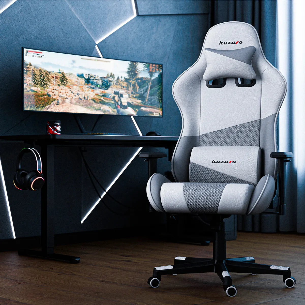 Scaun de gaming HUZARO FORCE 6.2 White Mesh