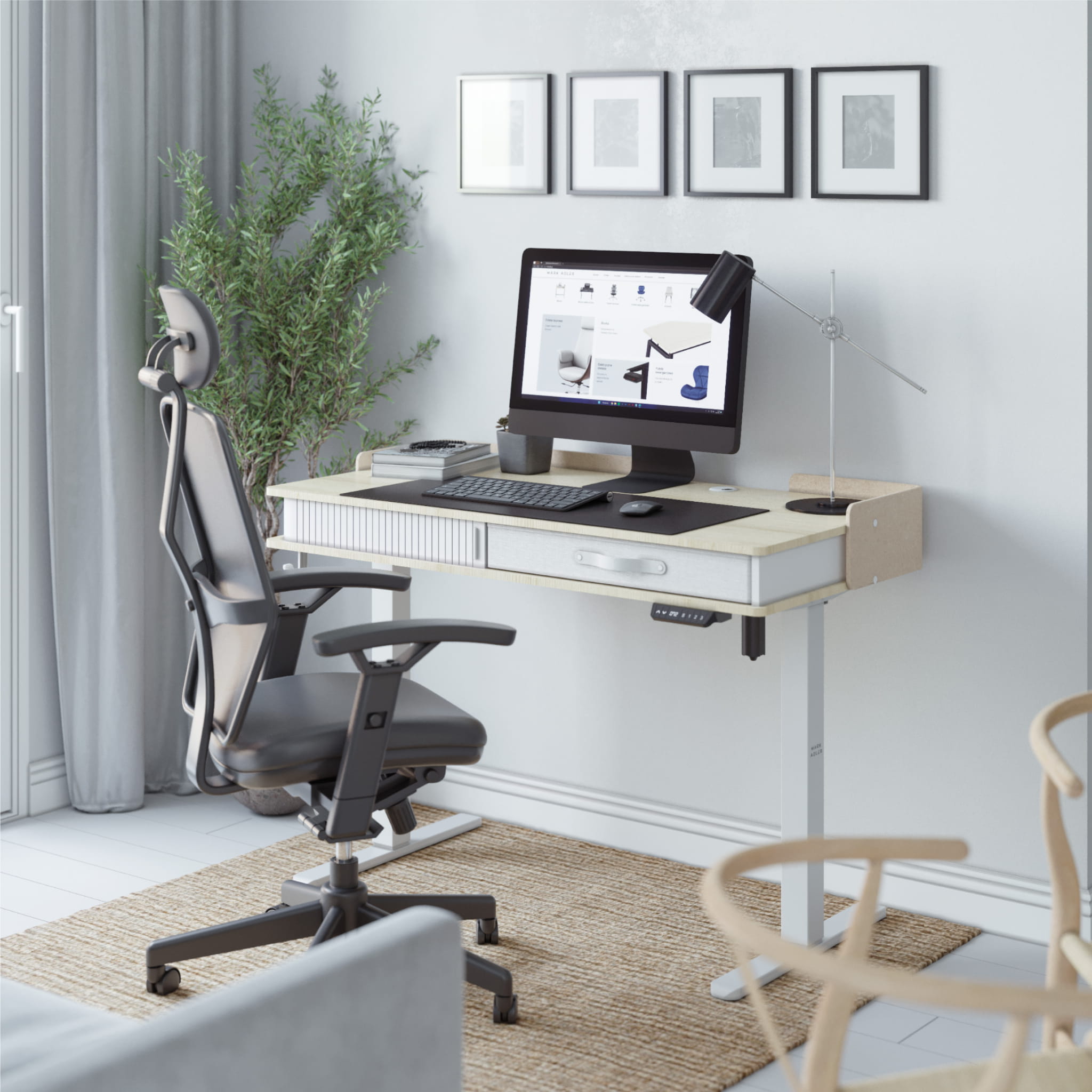 Birou electric Mark Adler Leader 8.0 White 120 cm