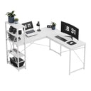 Birou de colț cu rafturi Mark Adler Leader 5.9 Alb 145 cm