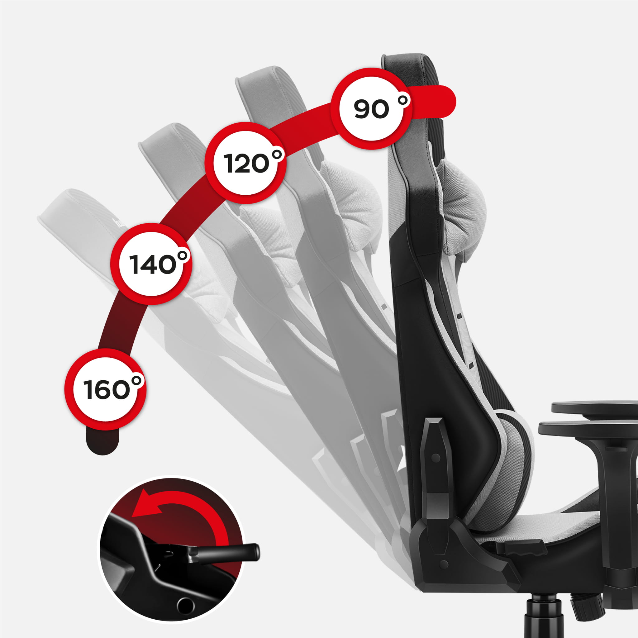 Huzaro FORCE 7.6 Fotoliu de gaming gri