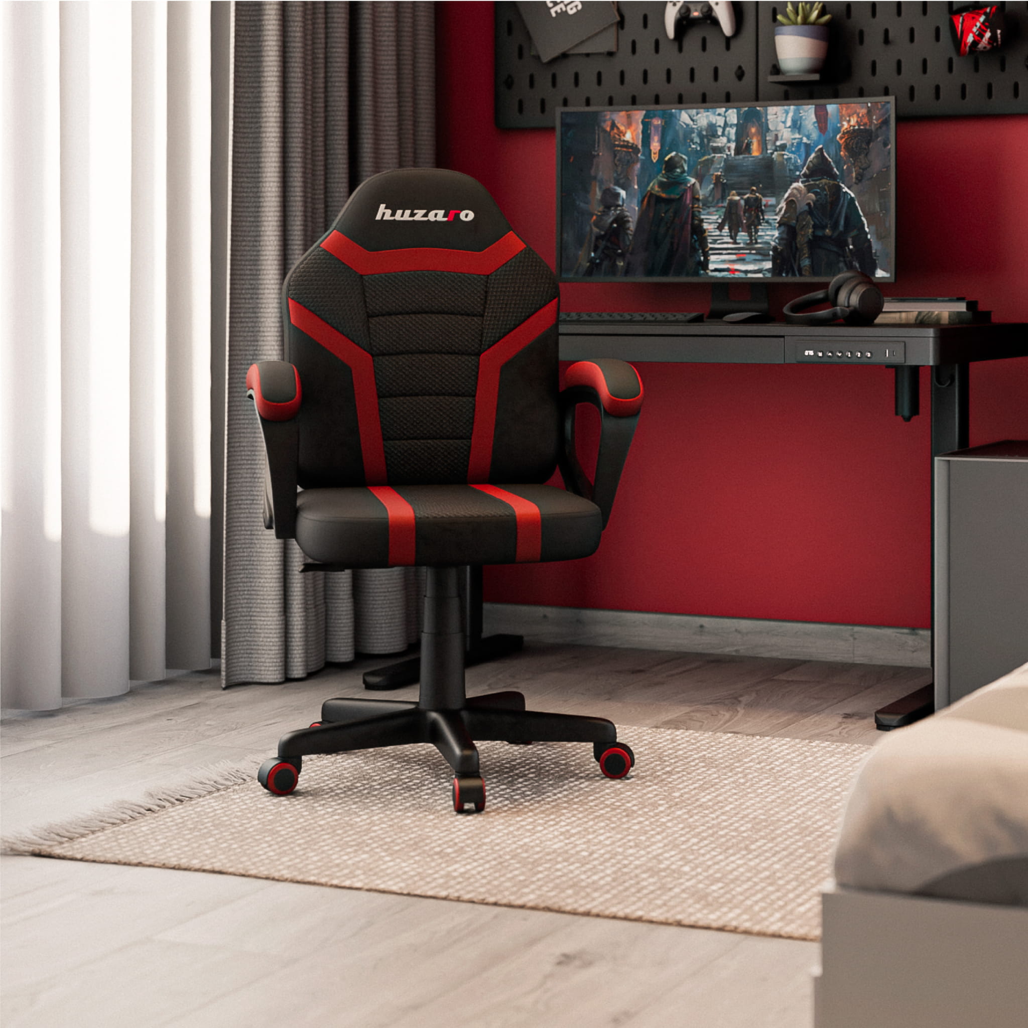 Scaun de gaming pentru copii HUZARO RANGER 1.0 Red Mesh