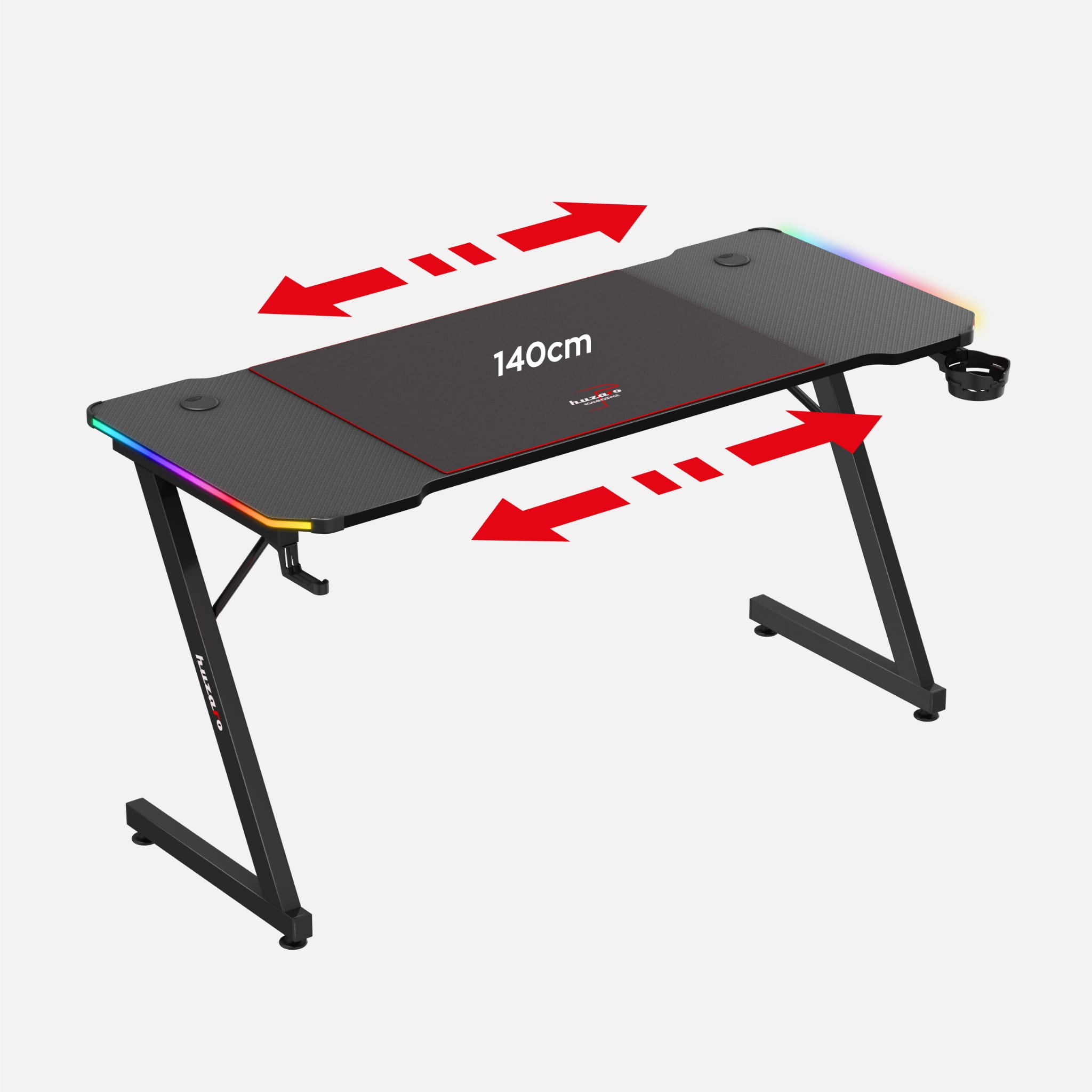 Huzaro Hero 3.3 negru 140 cm birou de gaming