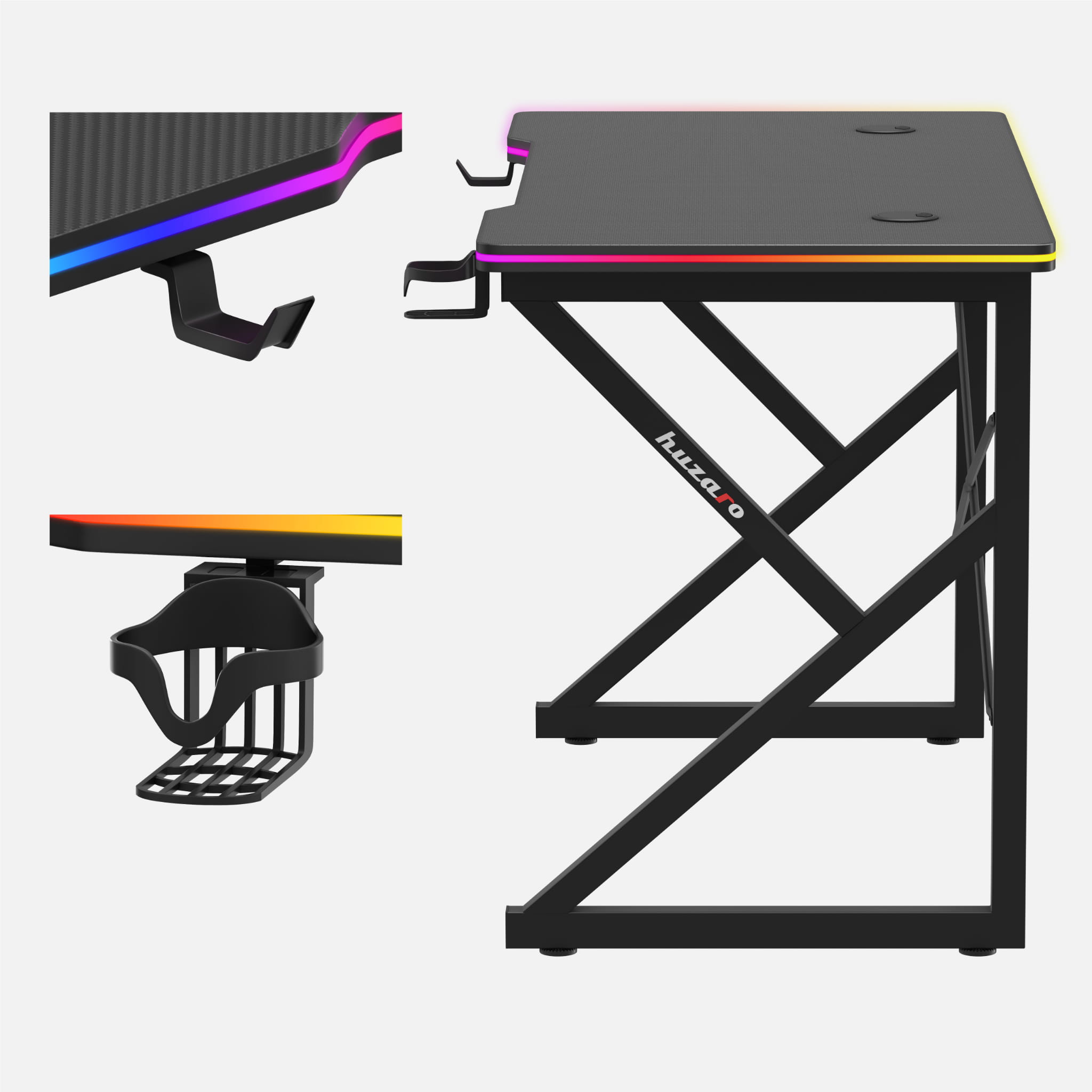 Huzaro Hero 1.7 RGB negru 120 cm birou de gaming
