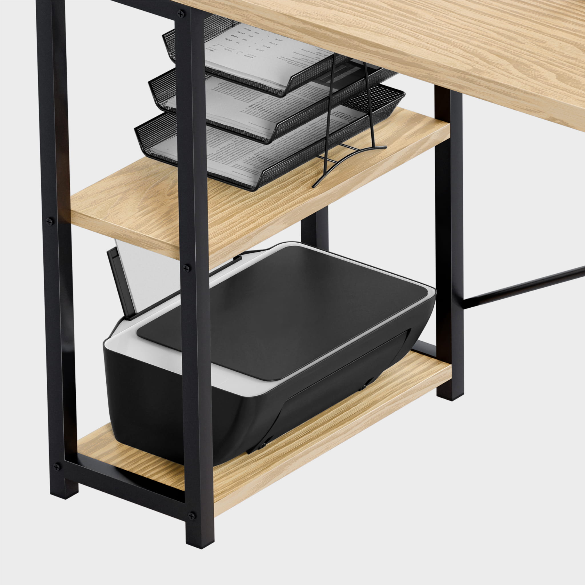 Birou de colț cu rafturi Mark Adler Leader 5.9 Craft 145 cm