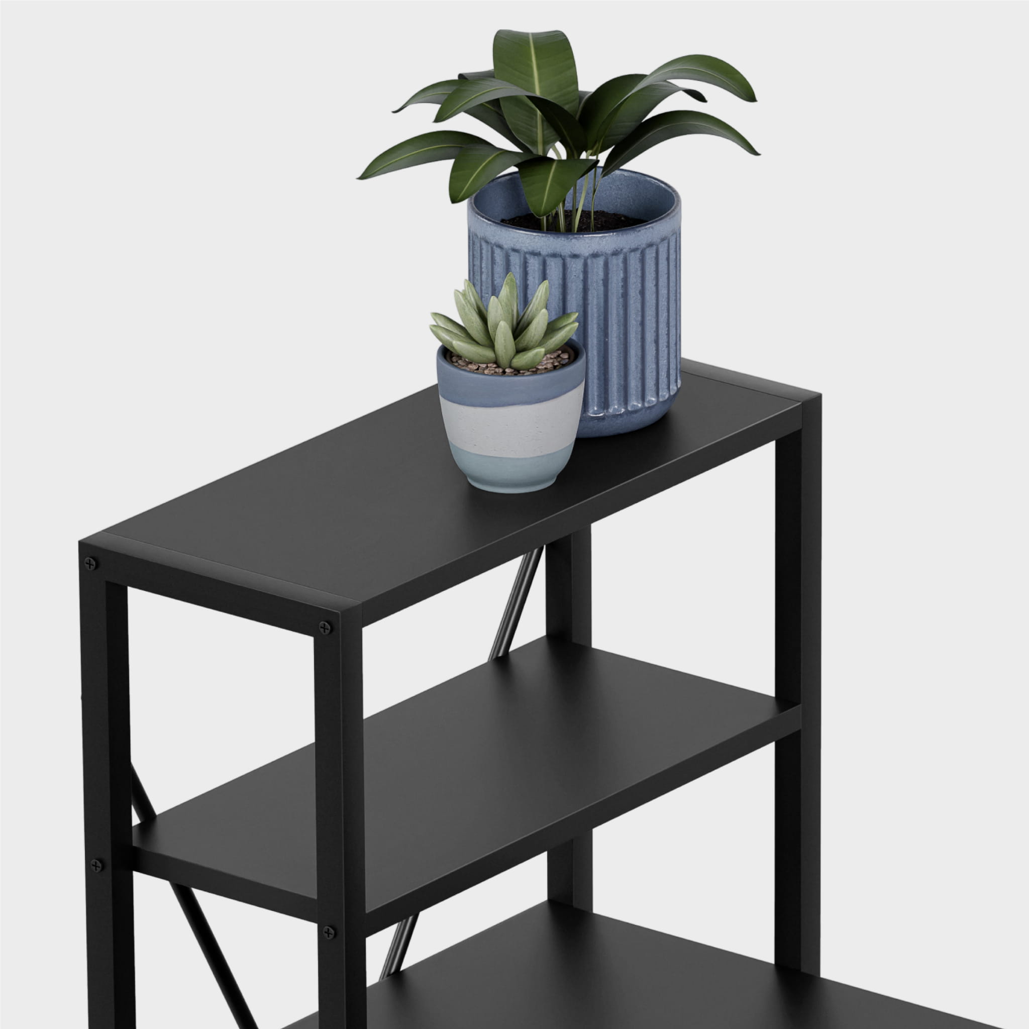 Birou de colț cu rafturi Mark Adler Leader 5.9 Negru 145 cm