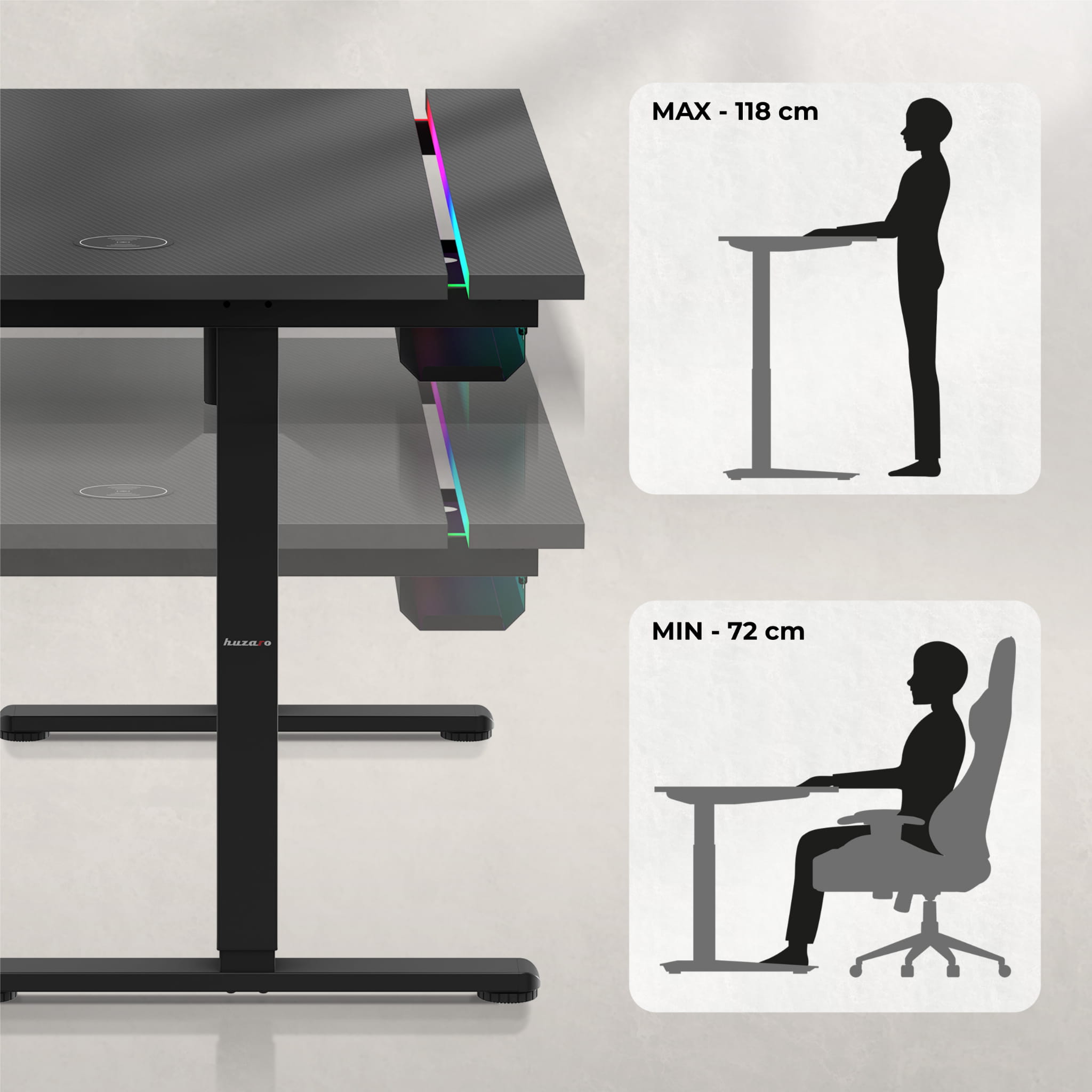 Huzaro Hero 8.7 RGB LED birou electric 140 cm