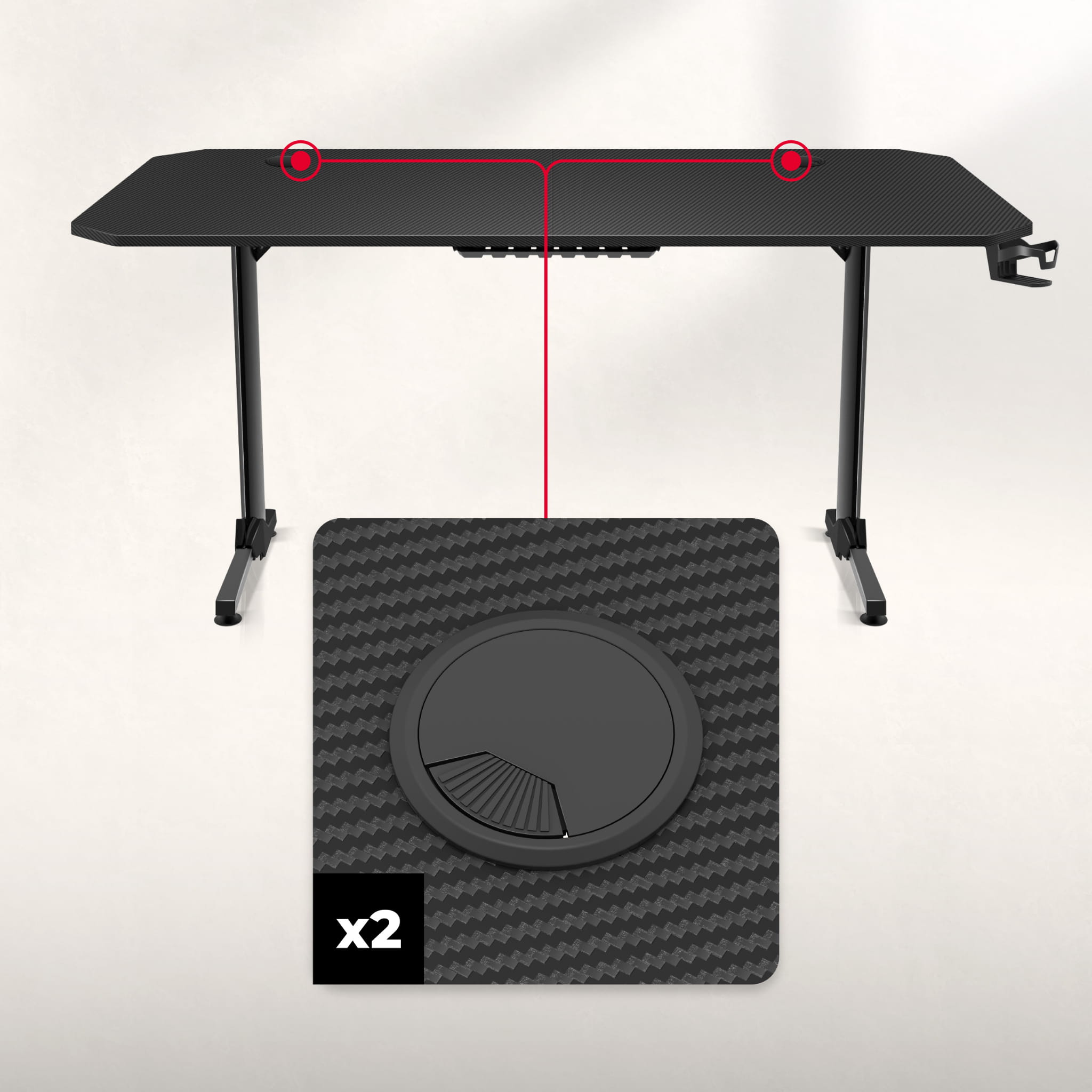 Huzaro Hero 4.7 Negru 160 cm birou de gaming