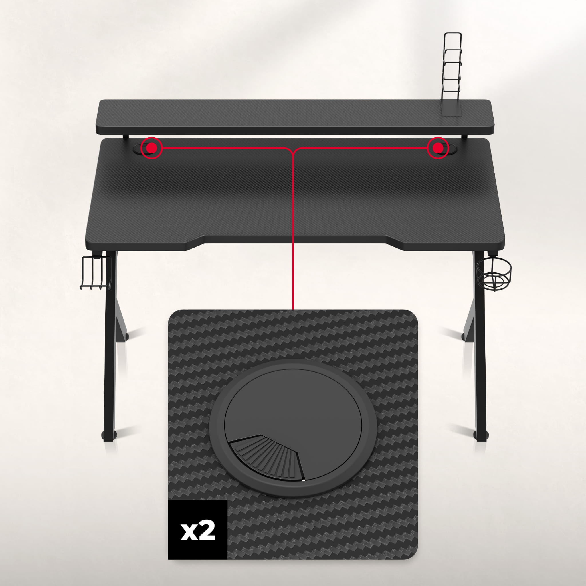 Huzaro Hero 5.0 Gaming Desk negru 120 cm