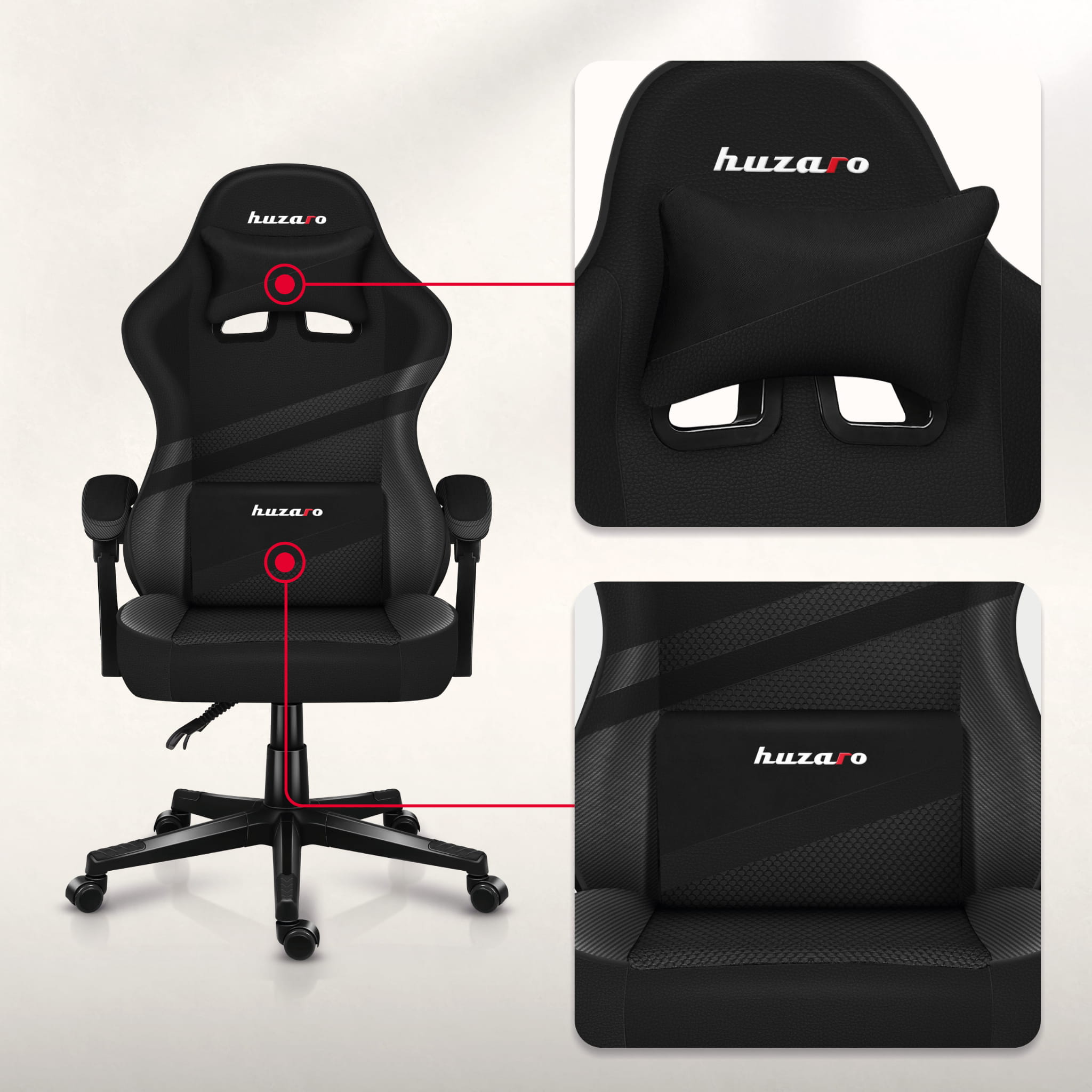 Fotoliu de gaming HUZARO FORCE 4.4 Carbon