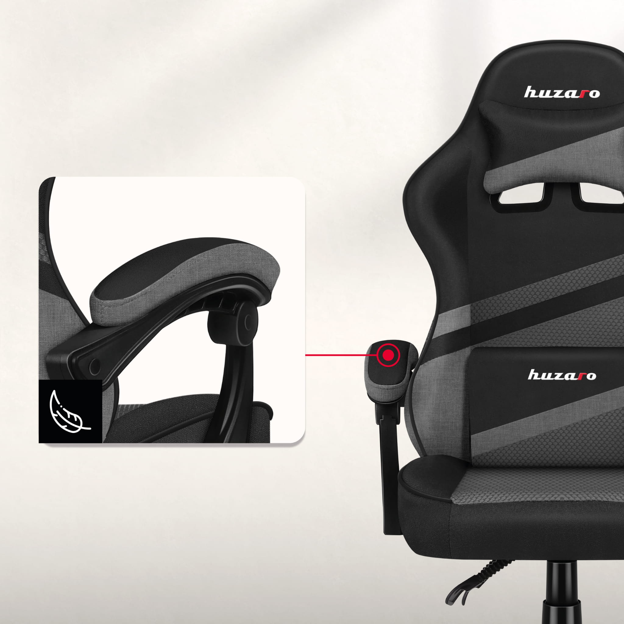 Scaun de gaming HUZARO FORCE 4.4 Grey Mesh