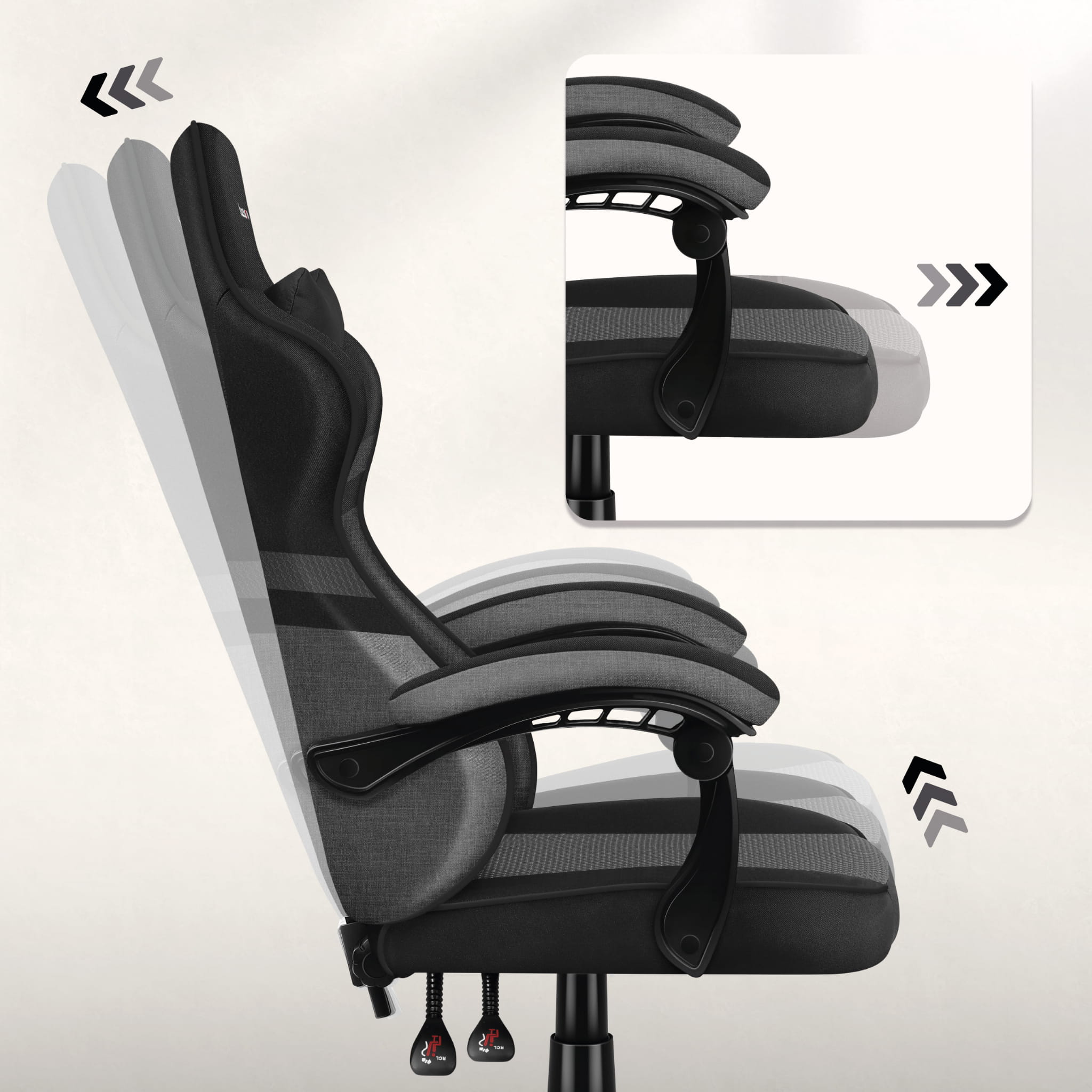 Scaun de gaming HUZARO FORCE 4.4 Grey Mesh