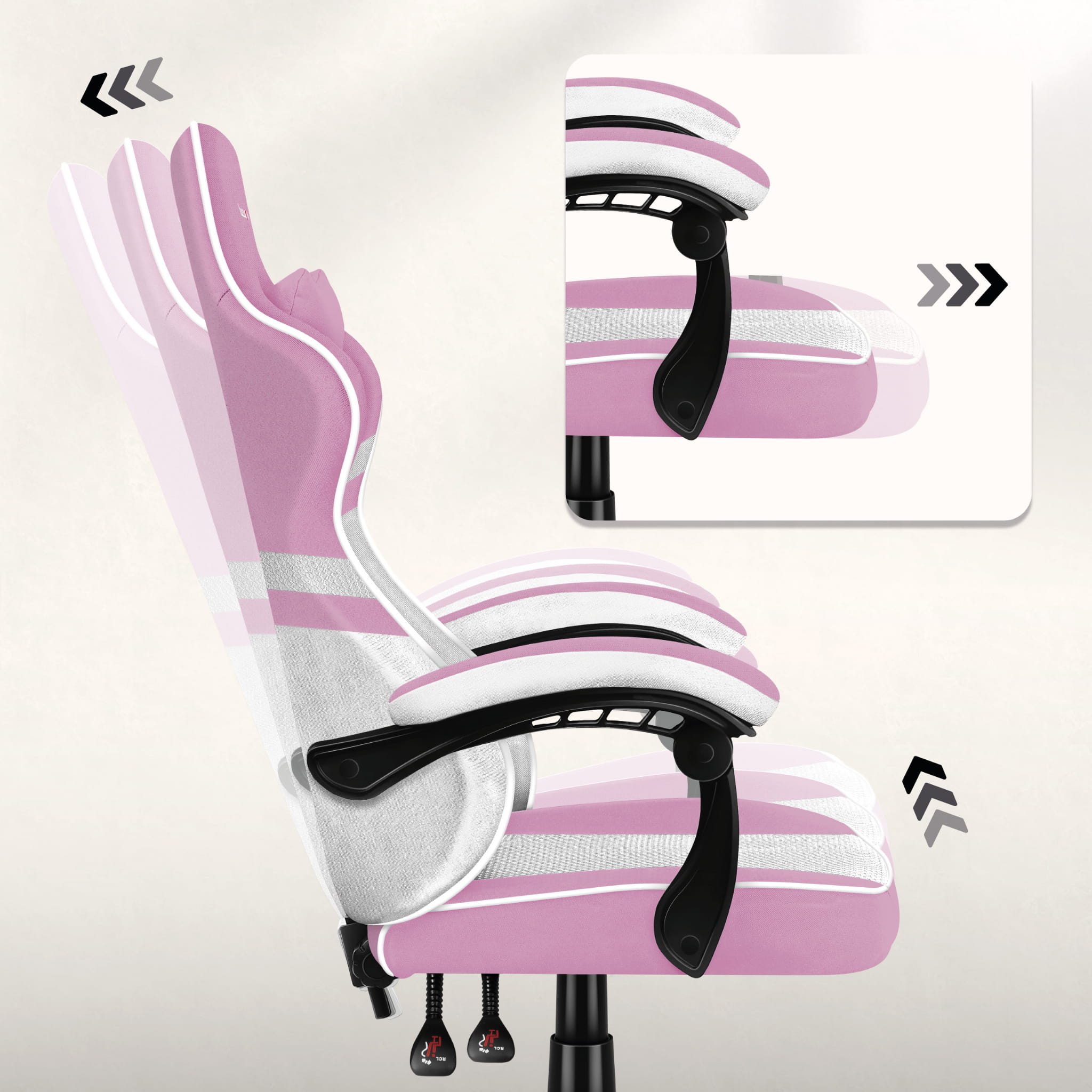 Huzaro FORCE 4.4 Pink Mesh Gaming Chair