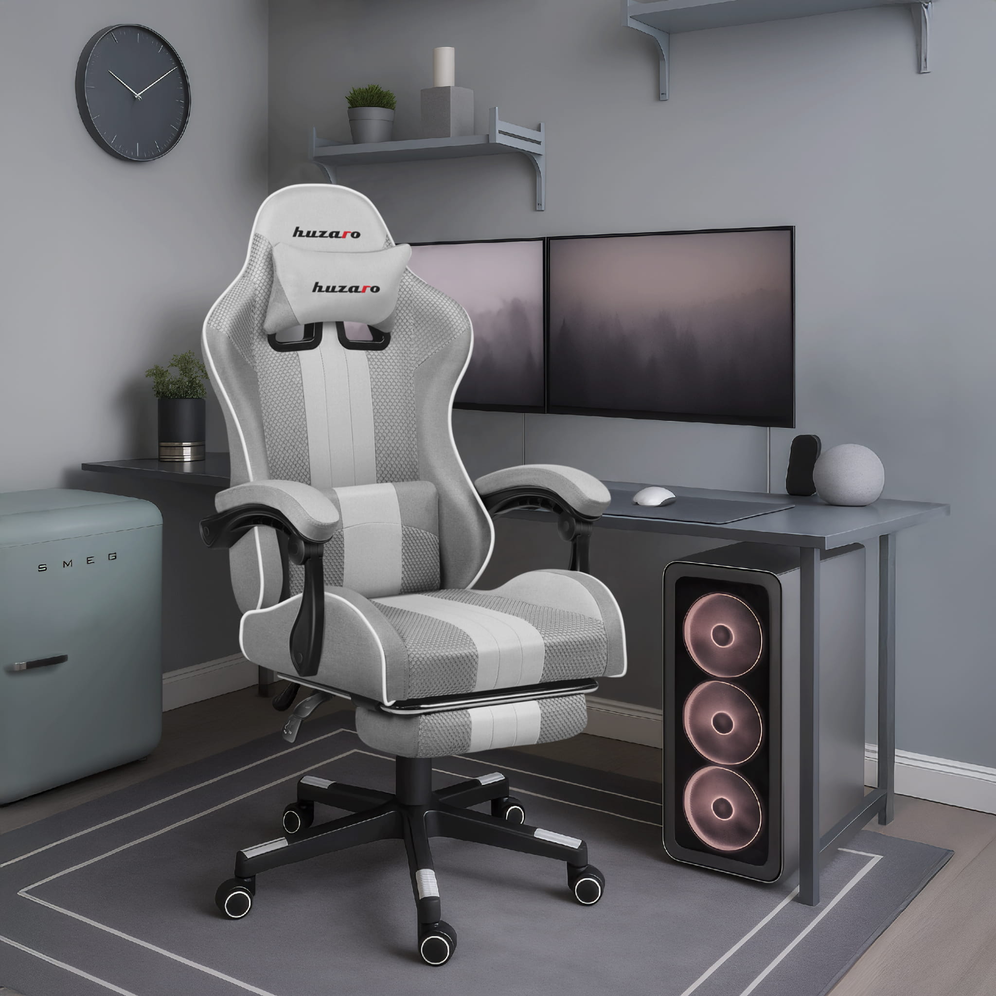 Scaun de gaming HUZARO Force 4.7 White Mesh