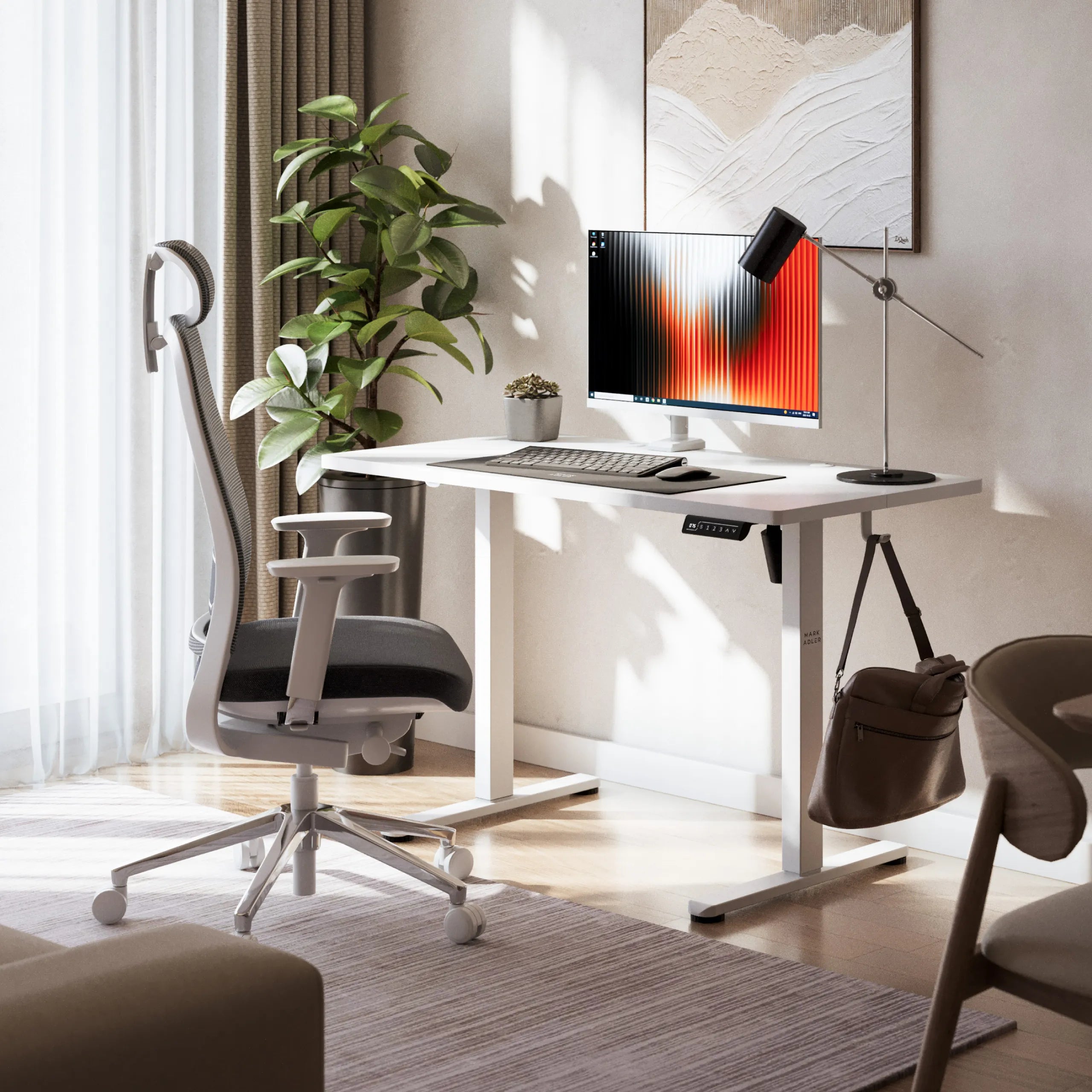 Birou electric reglabil Mark Adler Leader 6.9 White 120 cm