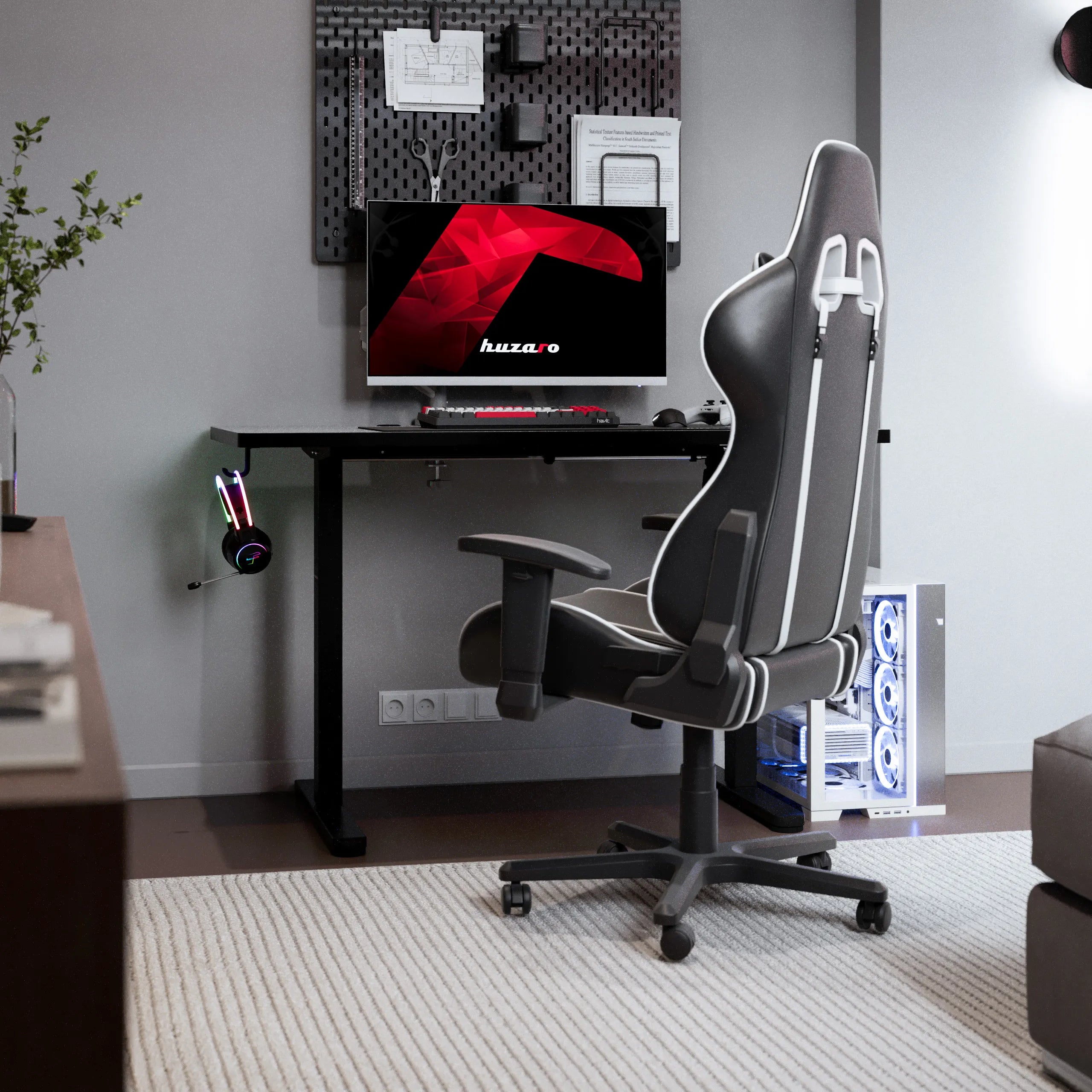 Huzaro Hero 8.1 Black 120 cm birou electric de gaming