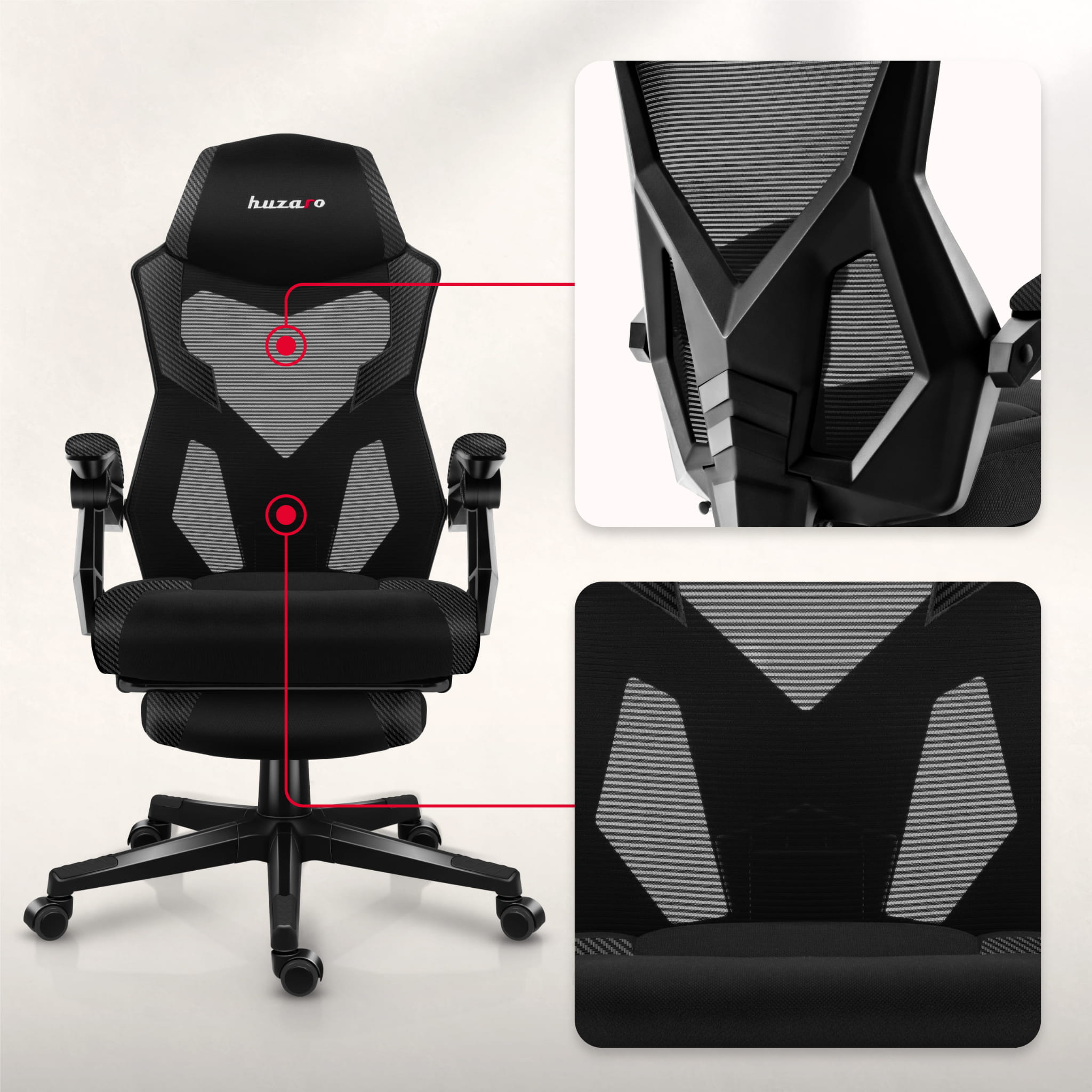 Scaun de gaming Huzaro Combat 3.1 Carbon