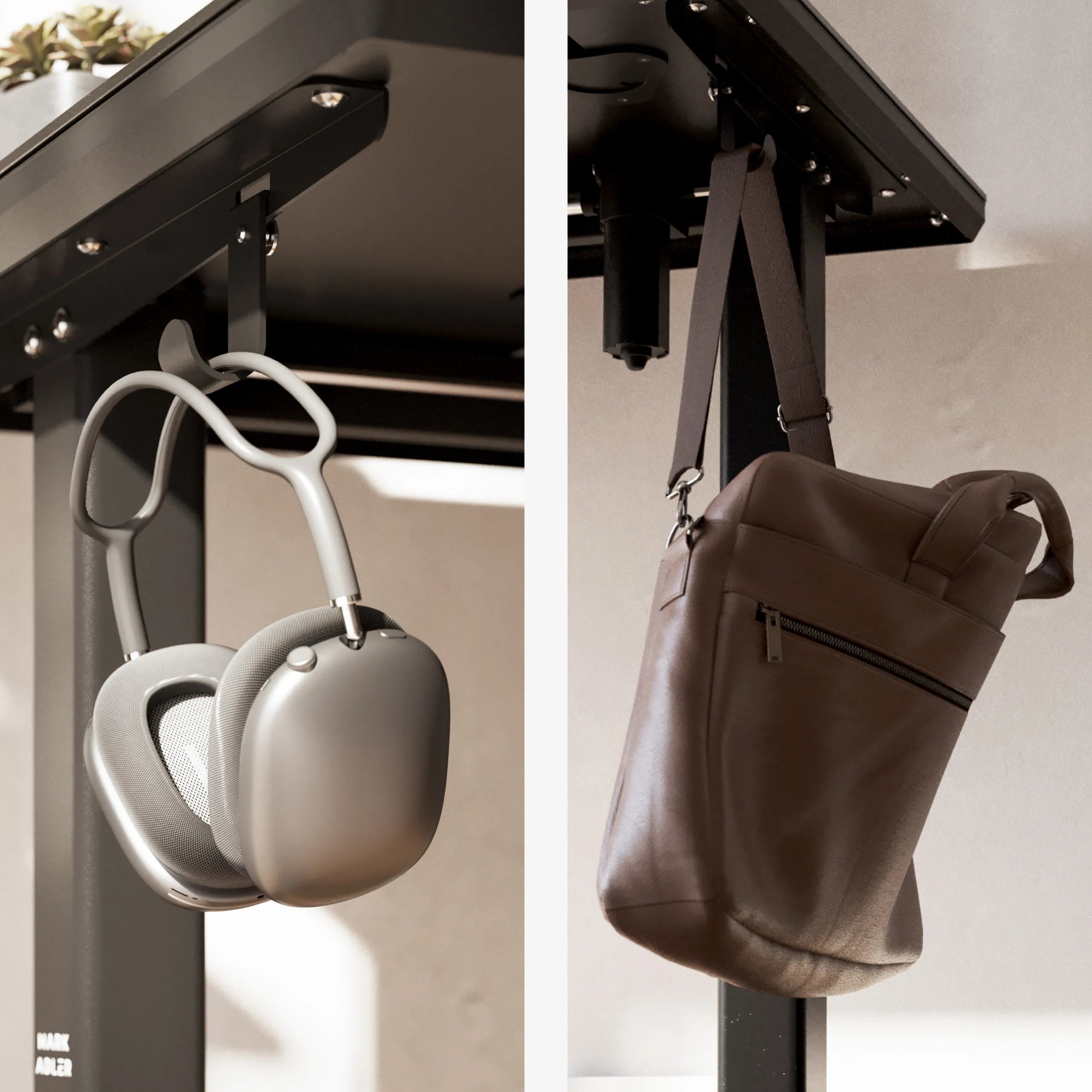 Mark Adler Leader 8.5 Birou electric negru cu blat din sticlă