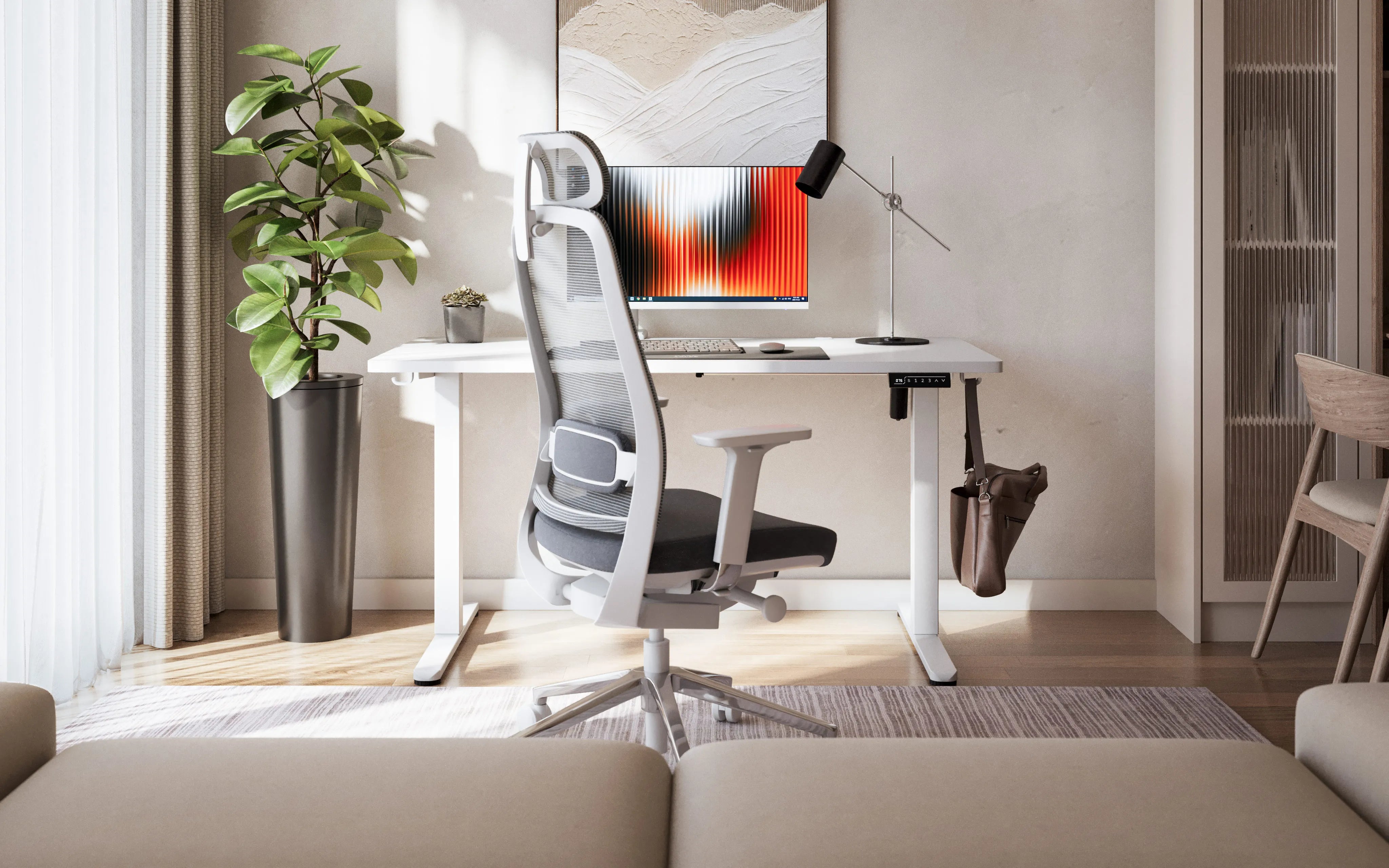 Birou electric Mark Adler Leader 7.3 White 140 cm