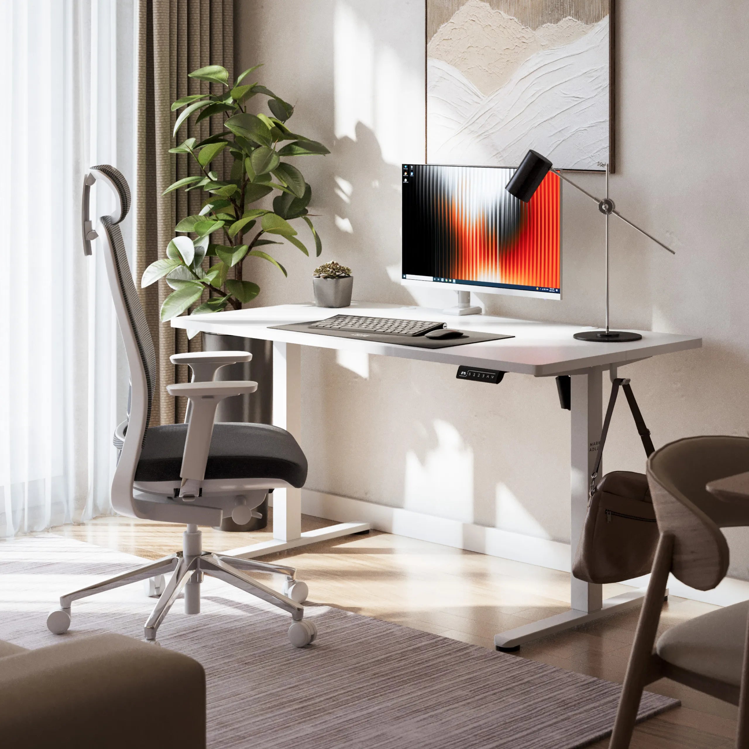 Birou electric Mark Adler Leader 7.3 White 140 cm