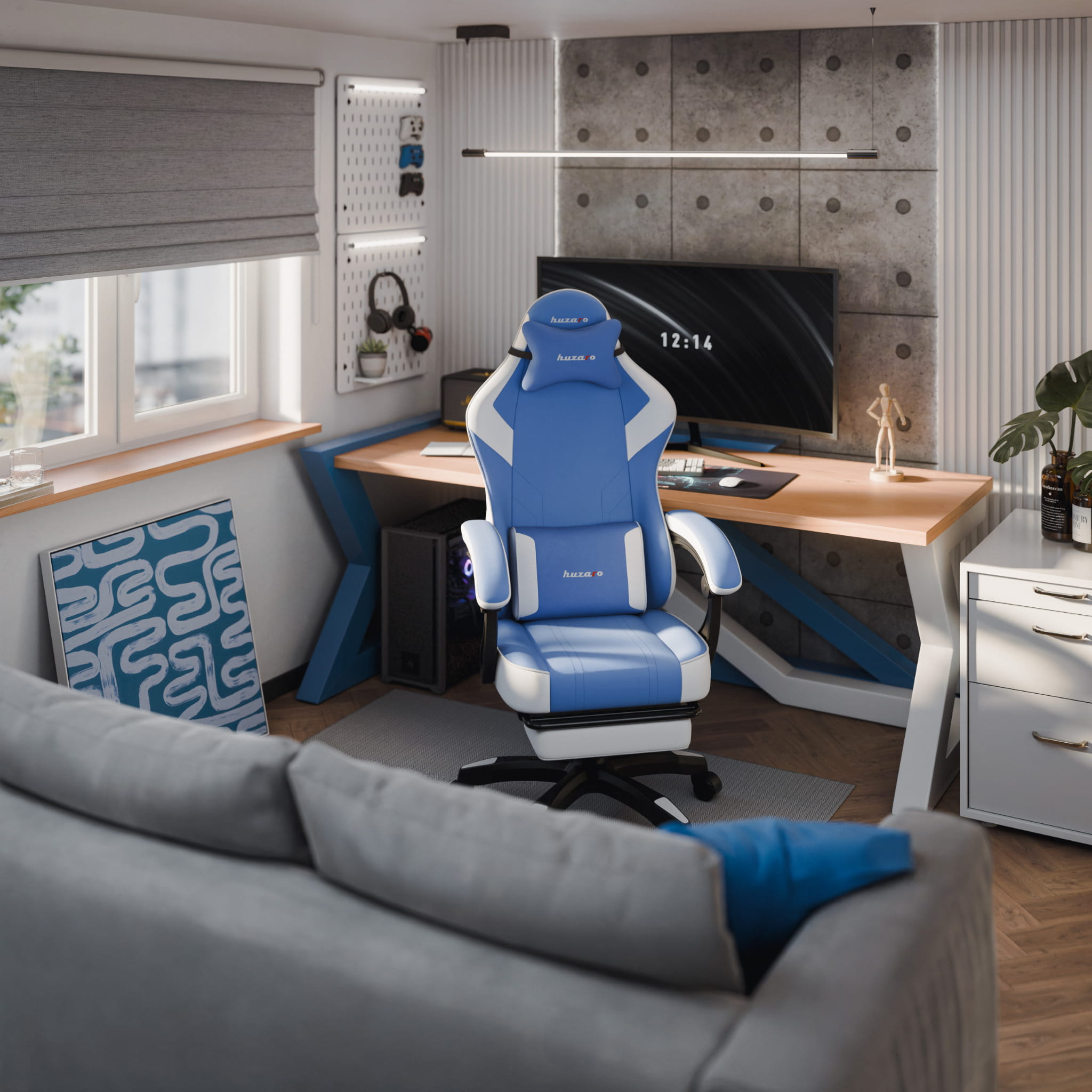 Scaun de gaming Huzaro Force 3.7 Blue