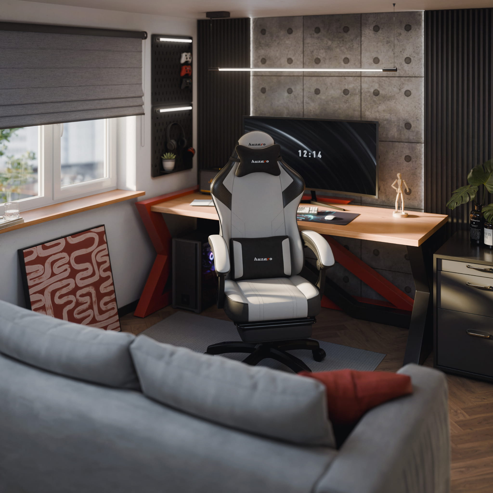 Scaun de gaming Huzaro Force 3.7 Grey