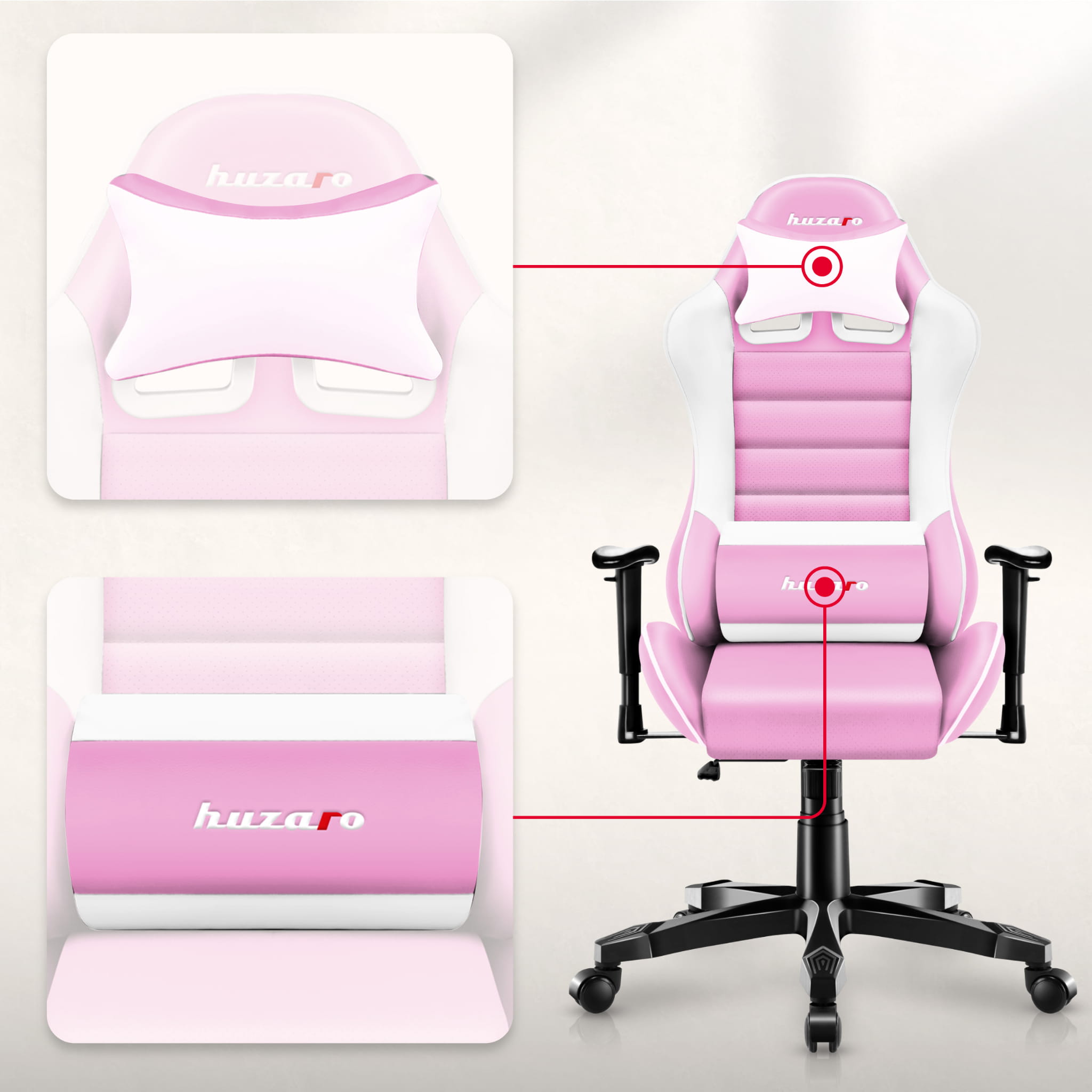 Scaun de gaming pentru copii Huzaro RANGER 6.0 Pink