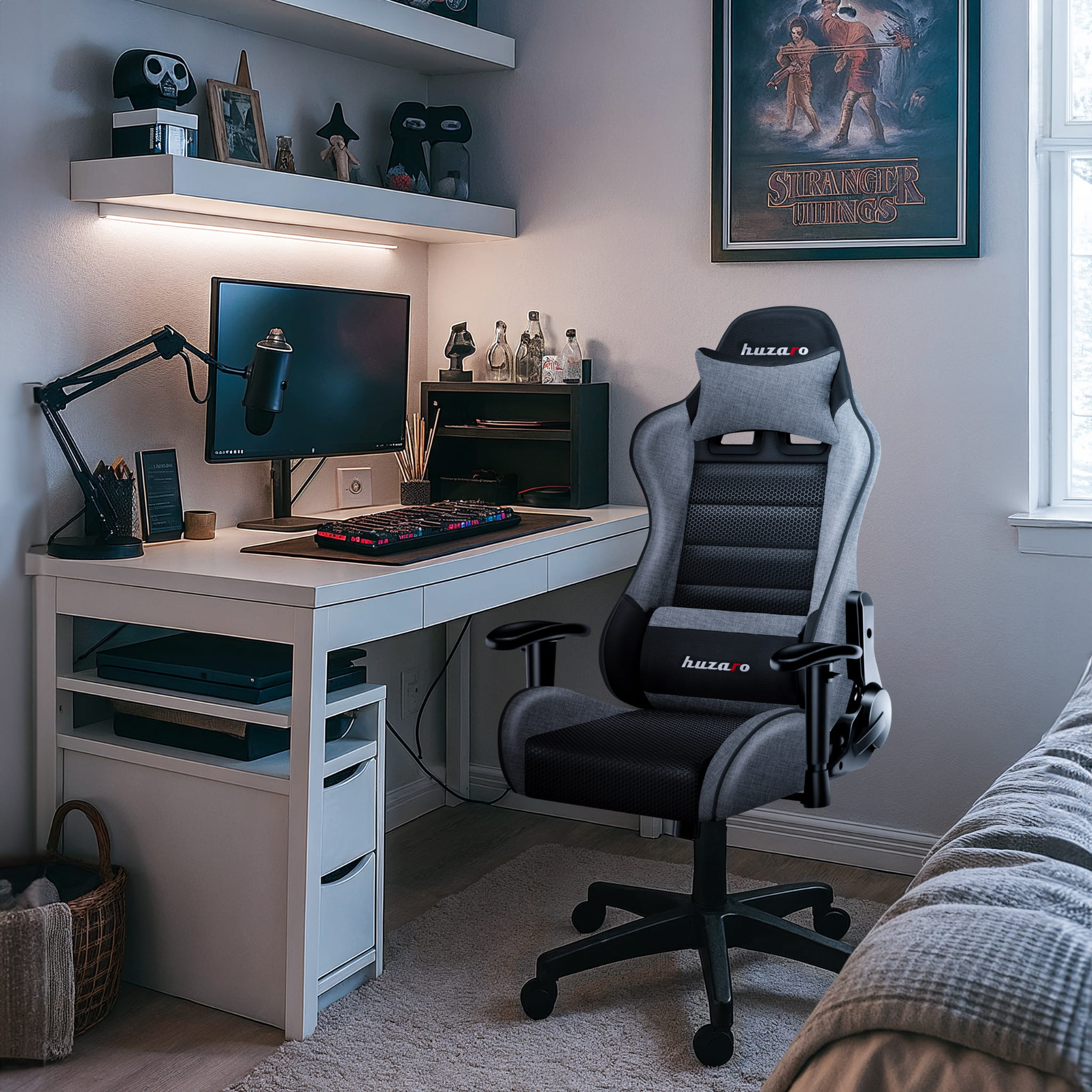 Scaun de gaming pentru copii HUZARO RANGER 6.0 Grey Mesh