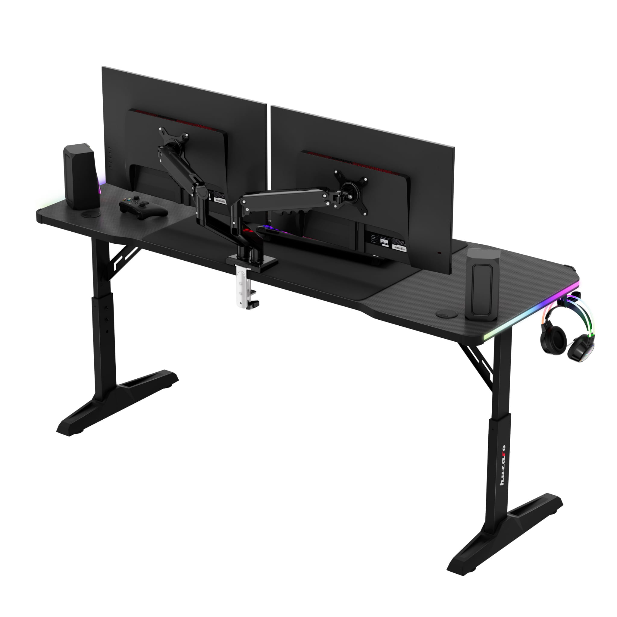 Birou Gaming LED Huzaro Hero 4.6 RGB Black 160 cm