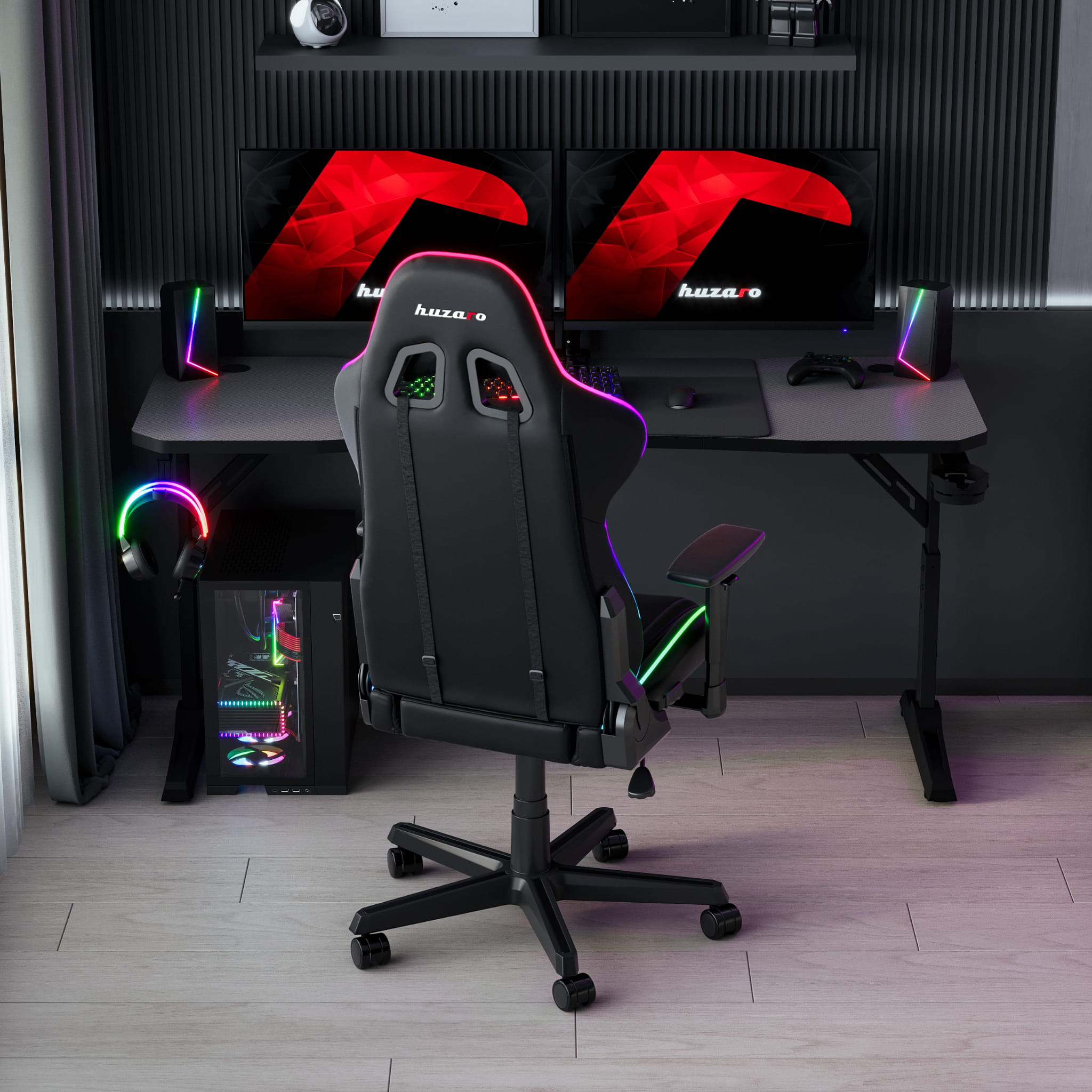 Birou gaming Huzaro Hero 4.6 Black 160 cm