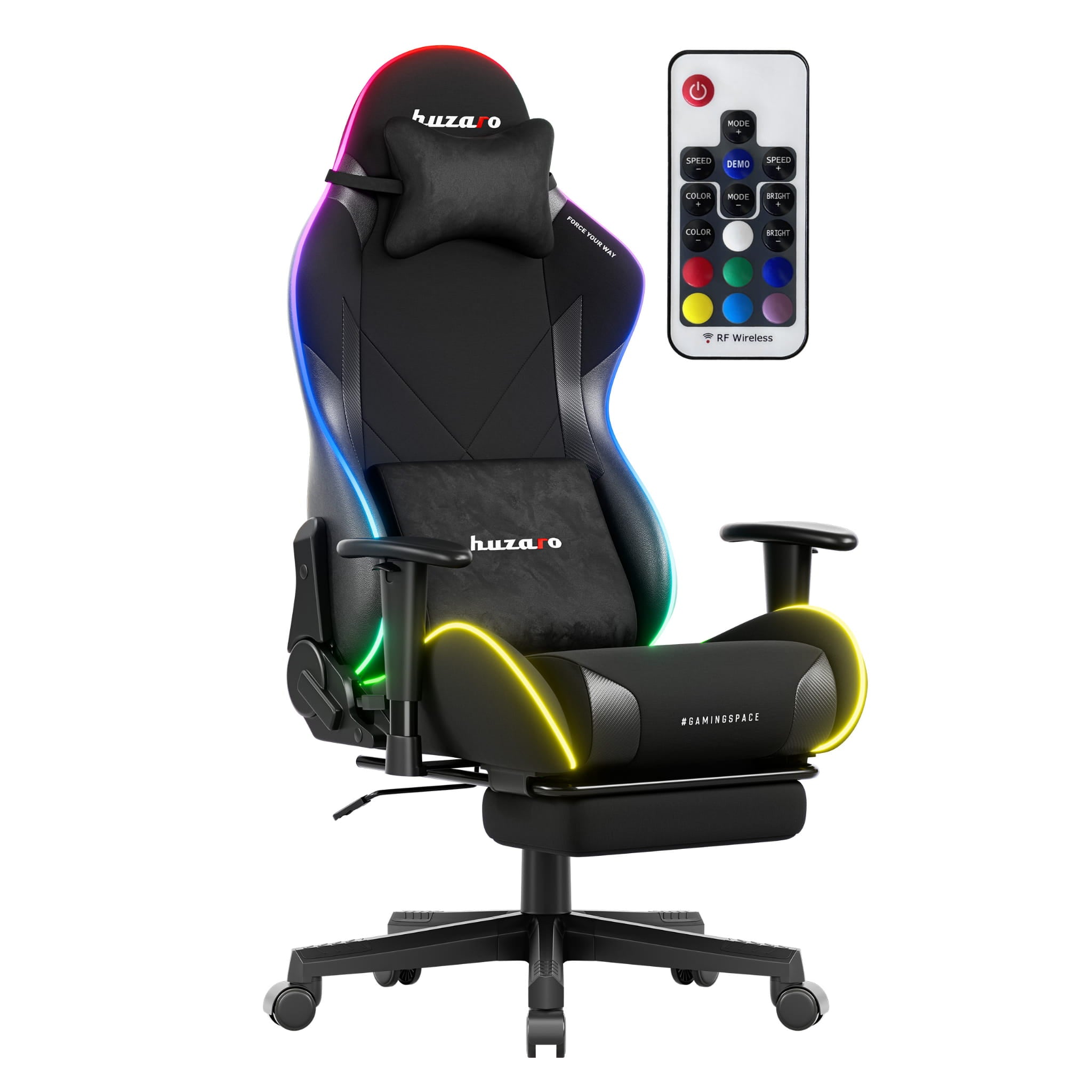 Scaun gaming LED Huzaro Force 5.7 Negru RGB