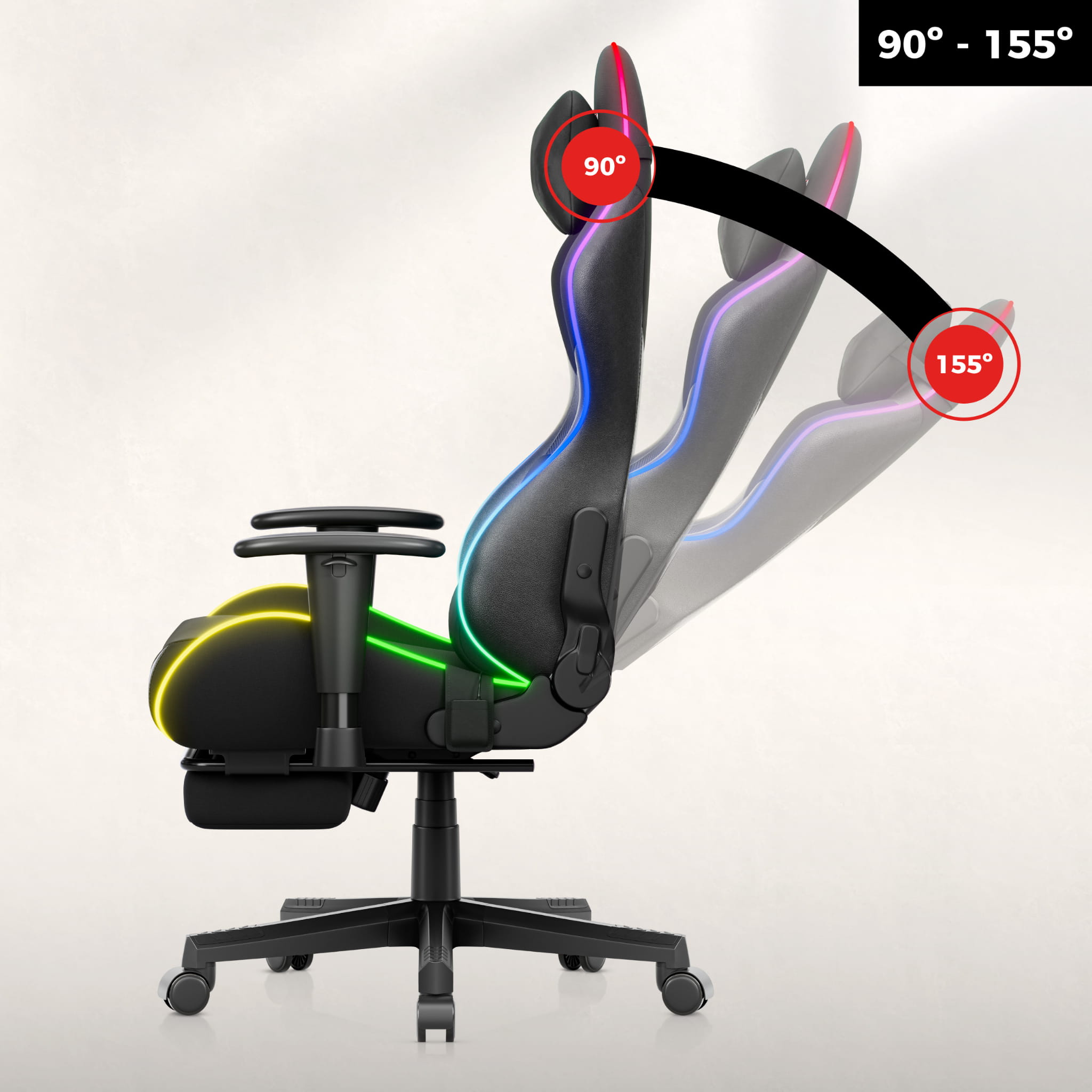 Scaun gaming LED Huzaro Force 5.7 Negru RGB