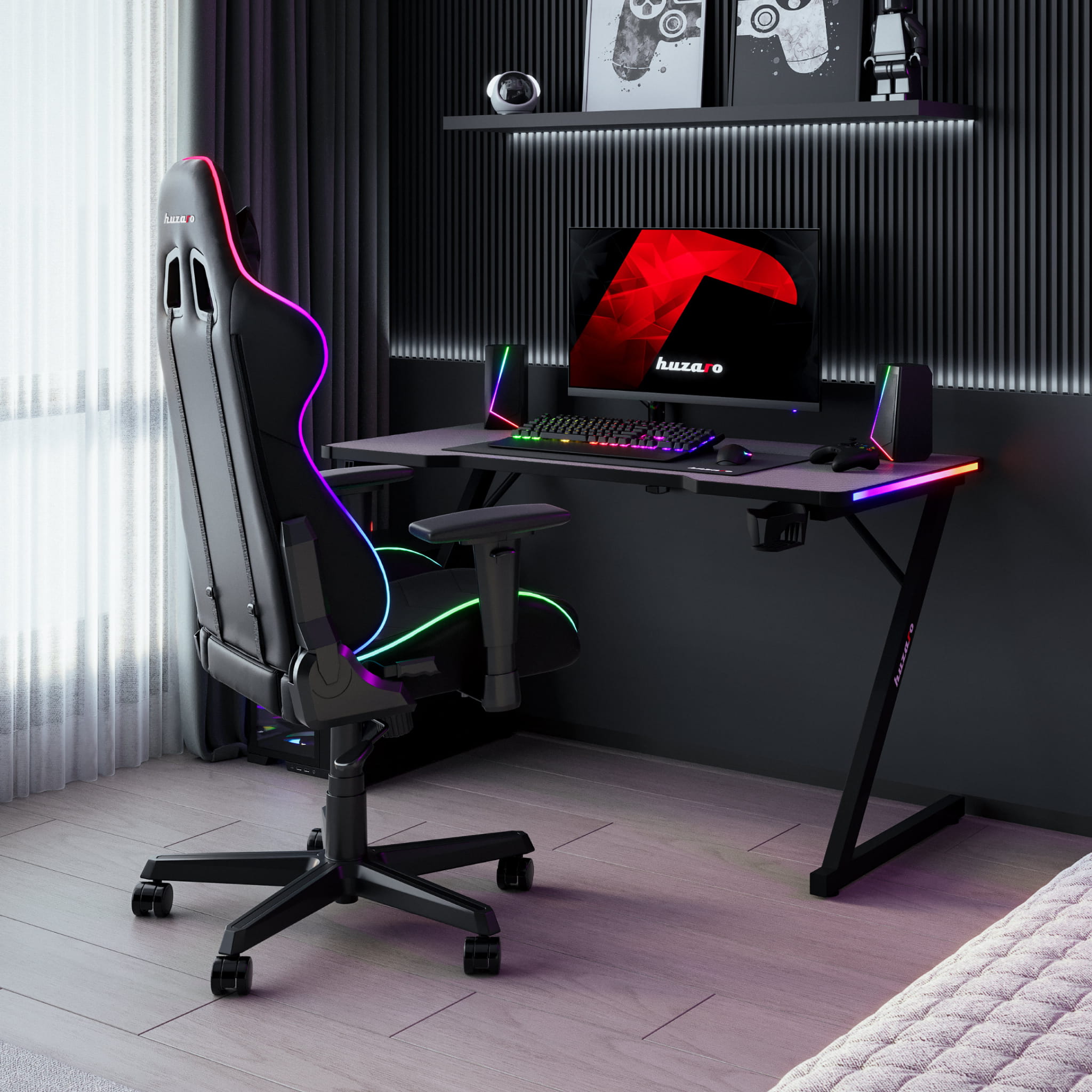 Huzaro Hero 2.5 RGB LED birou de gaming 120 cm