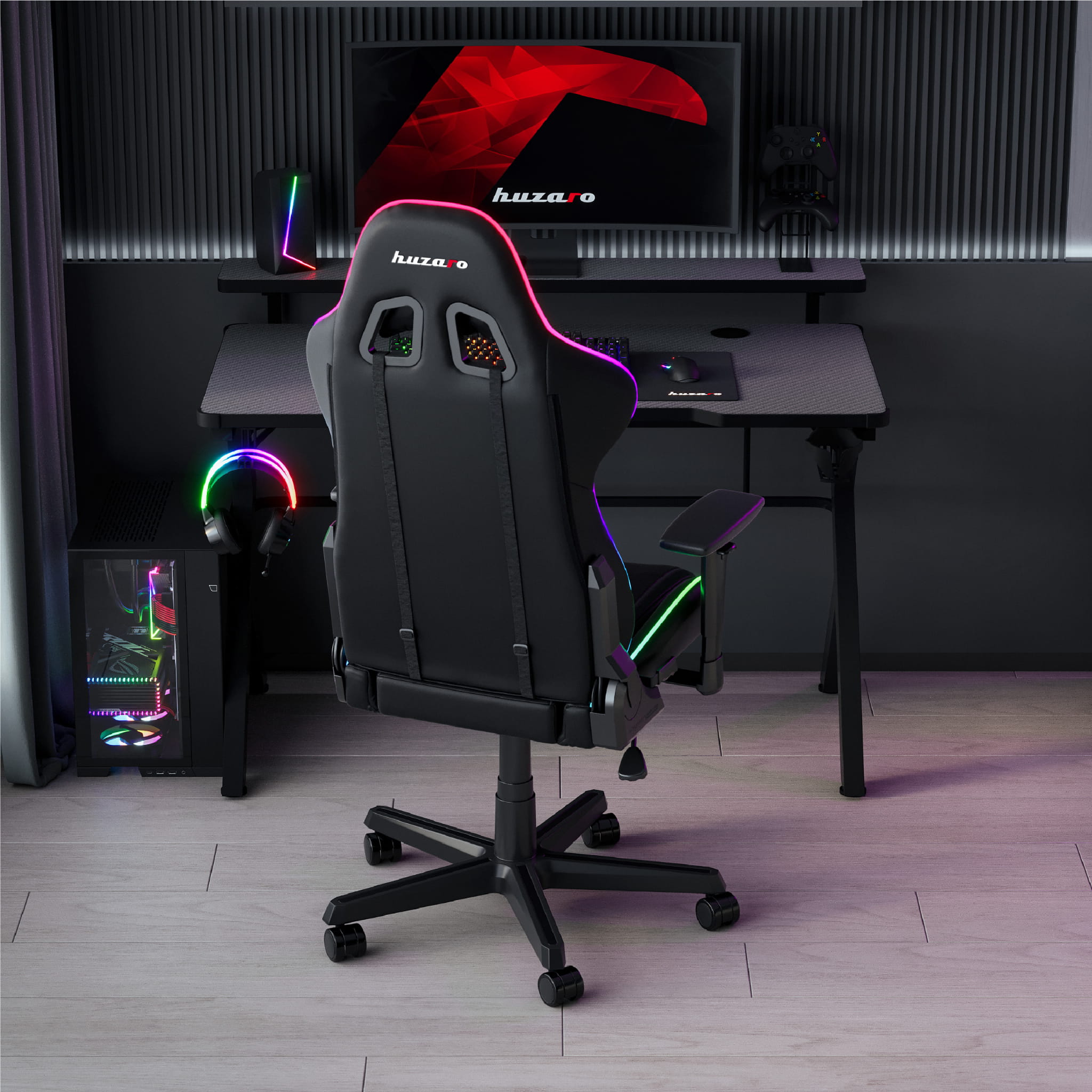 Huzaro Hero 5.0 RGB LED birou de gaming 120 cm