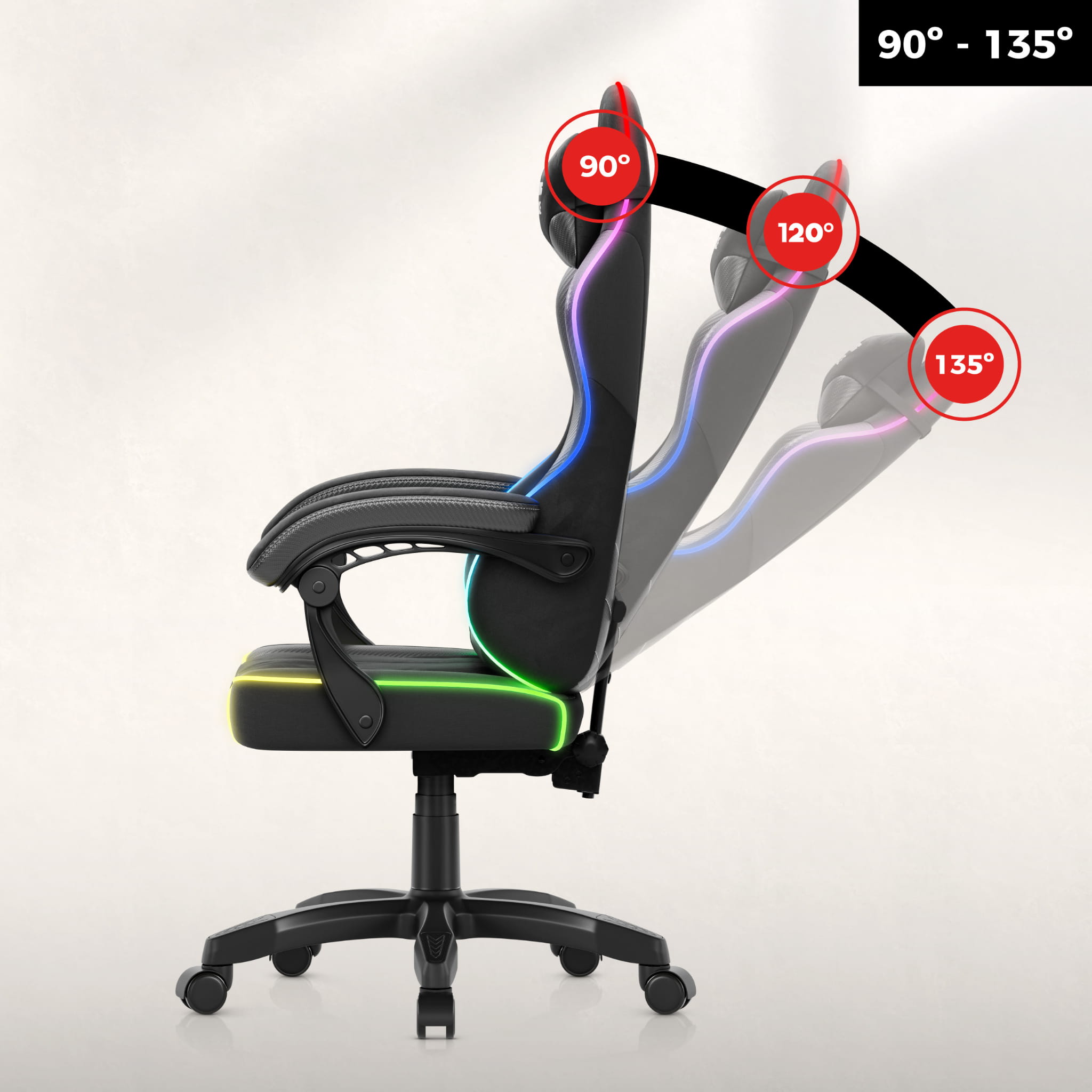 Scaun de gaming din velur Huzaro Force 2.7 RGB Black