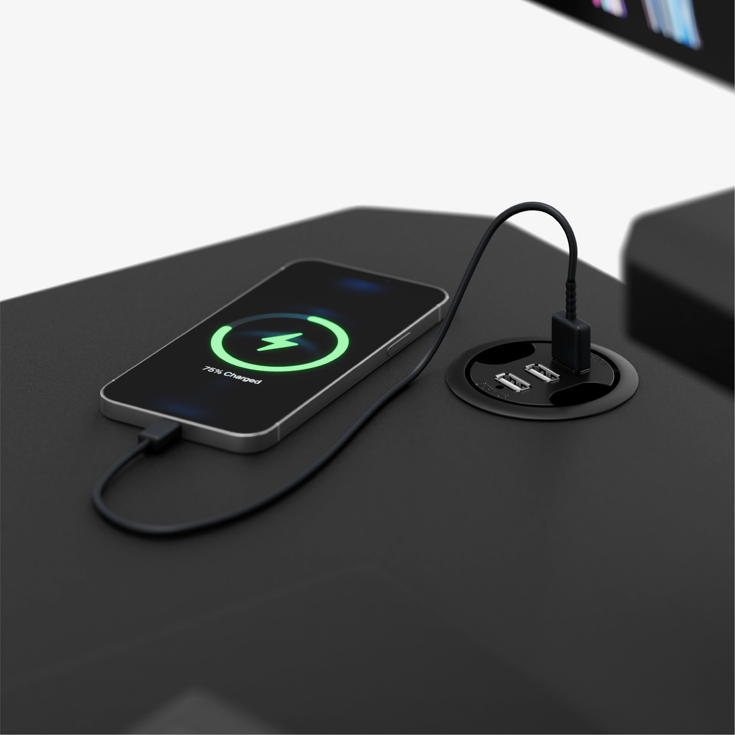 Birou pentru calculator cu poliță Mark Adler Leader 5.1 Negru 115 cm