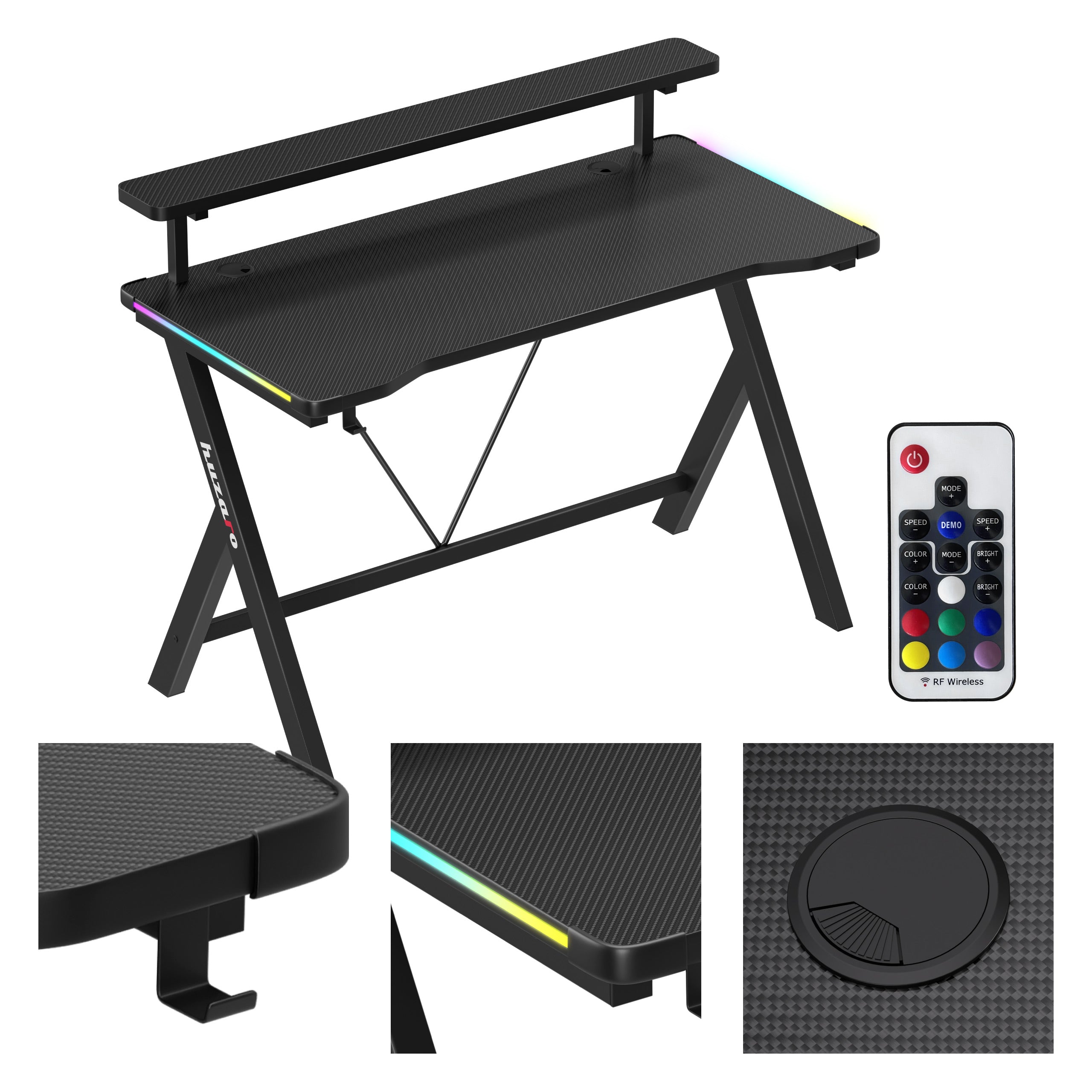 Birou gaming LED Huzaro Hero 1.9 RGB 120 cm