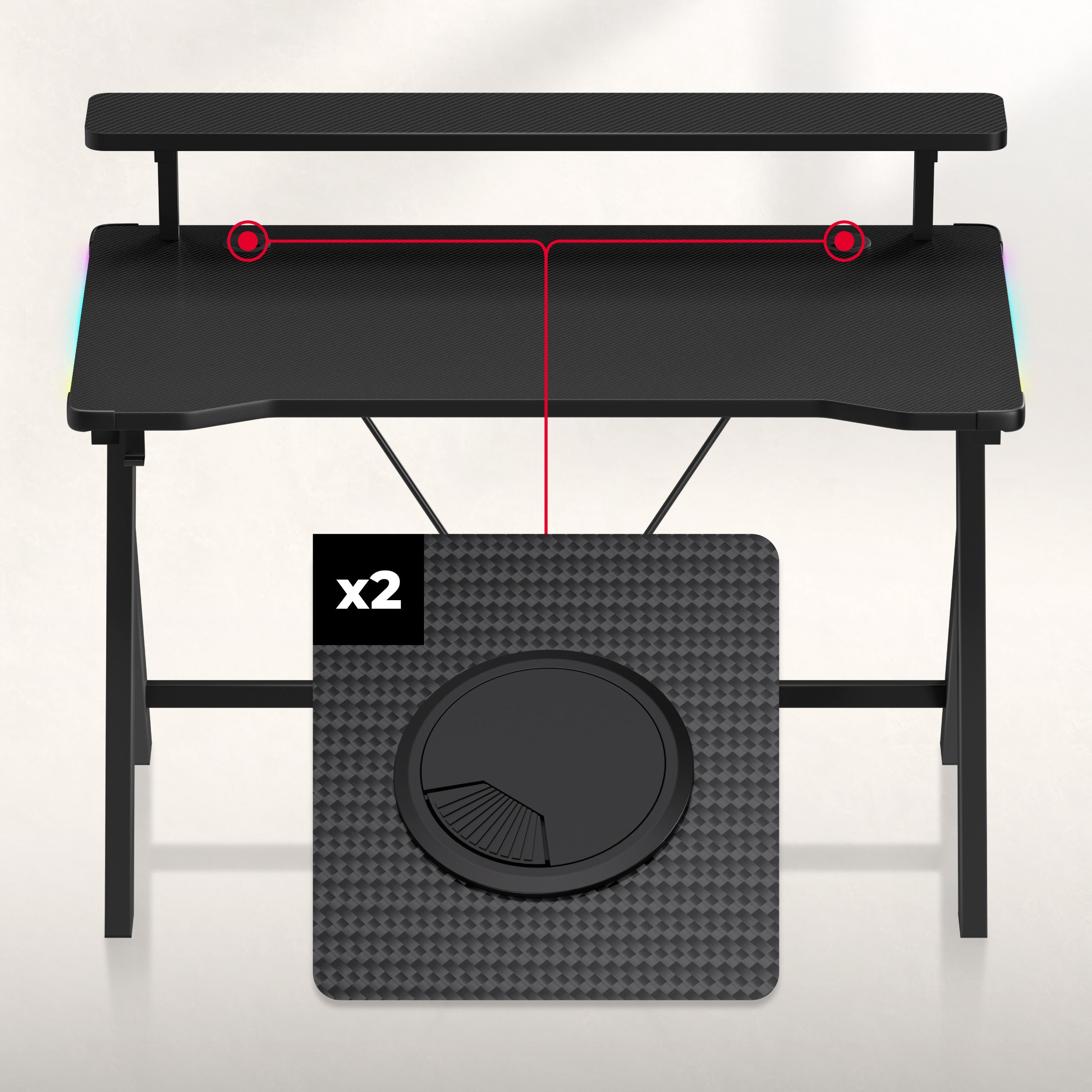 Birou gaming LED Huzaro Hero 1.9 RGB 120 cm