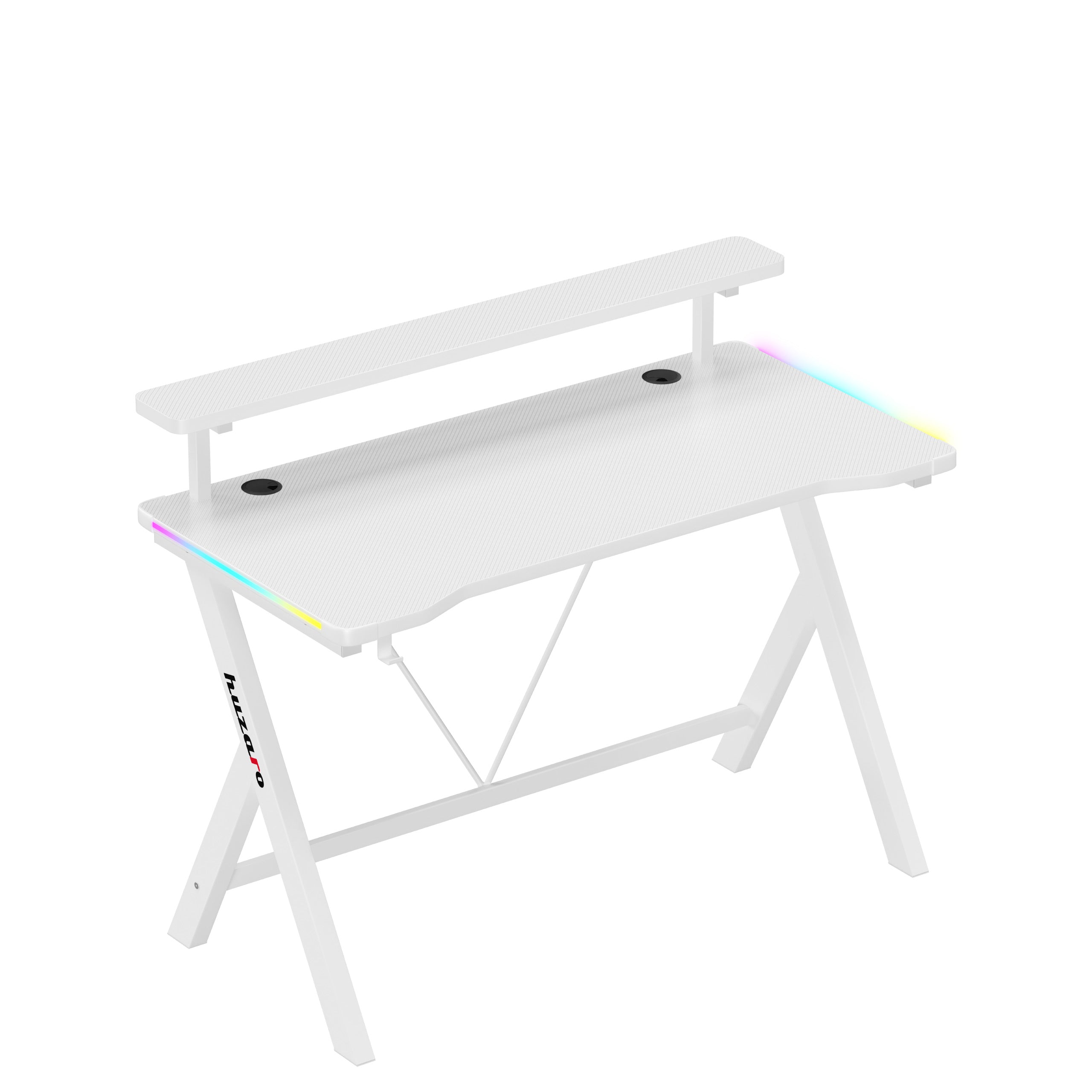 Birou gaming LED Huzaro Hero 1.9 RGB Alb 120 cm
