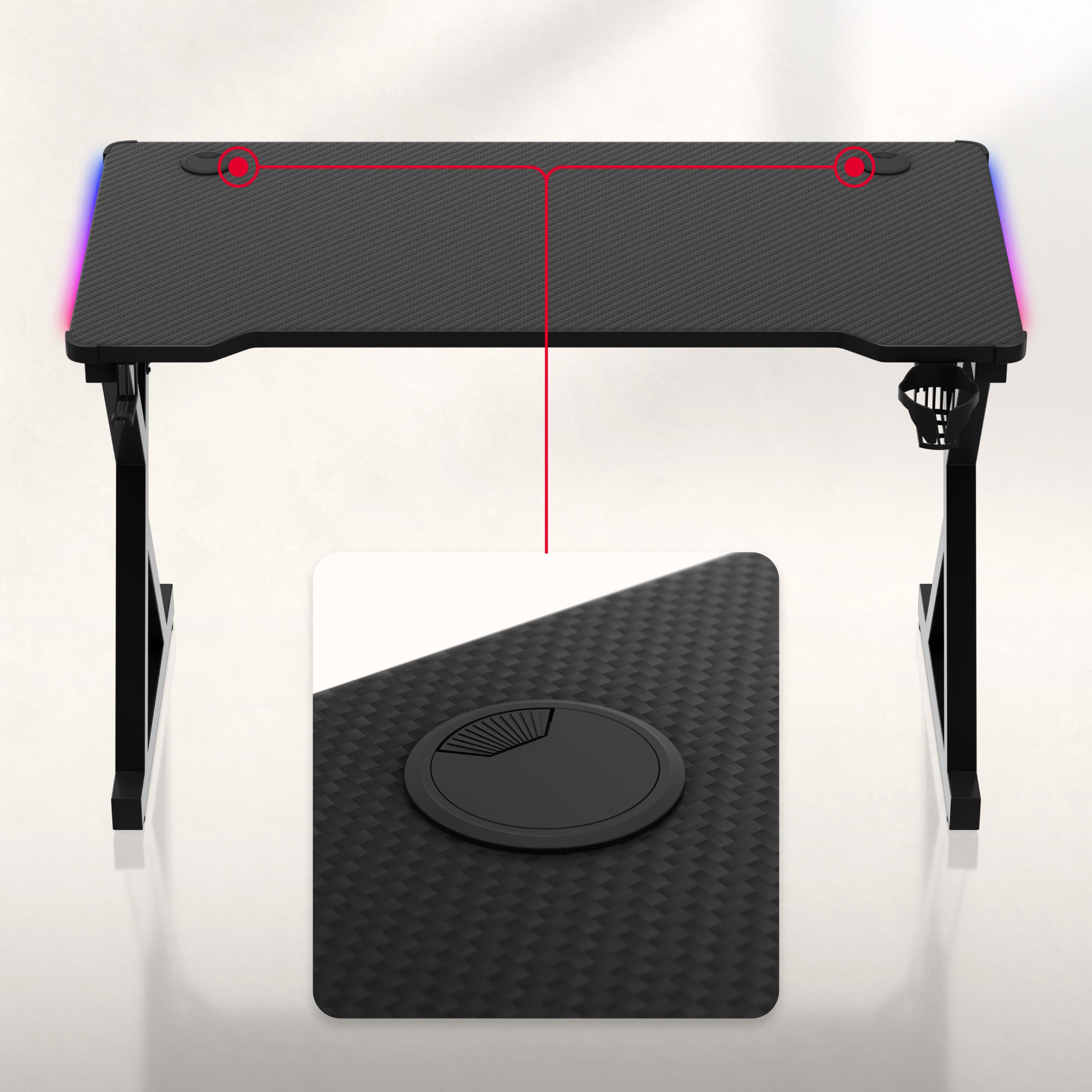 Birou Gaming LED Huzaro Hero 2.3 RGB 120 cm