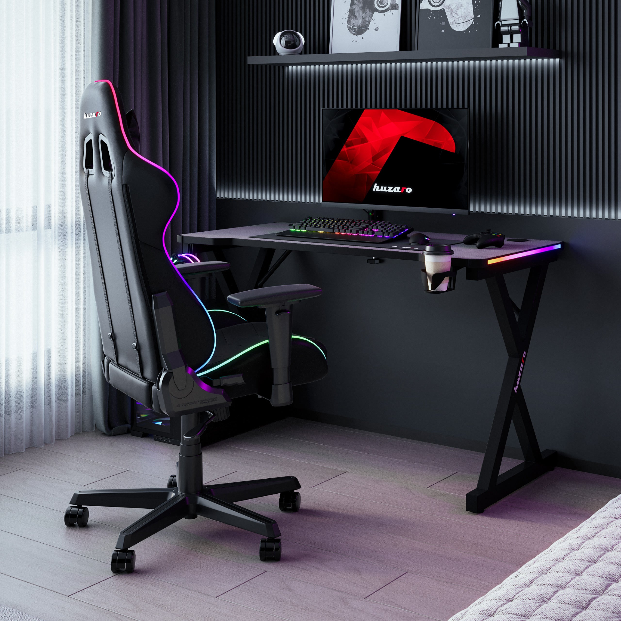 Birou Gaming LED Huzaro Hero 2.3 RGB 120 cm