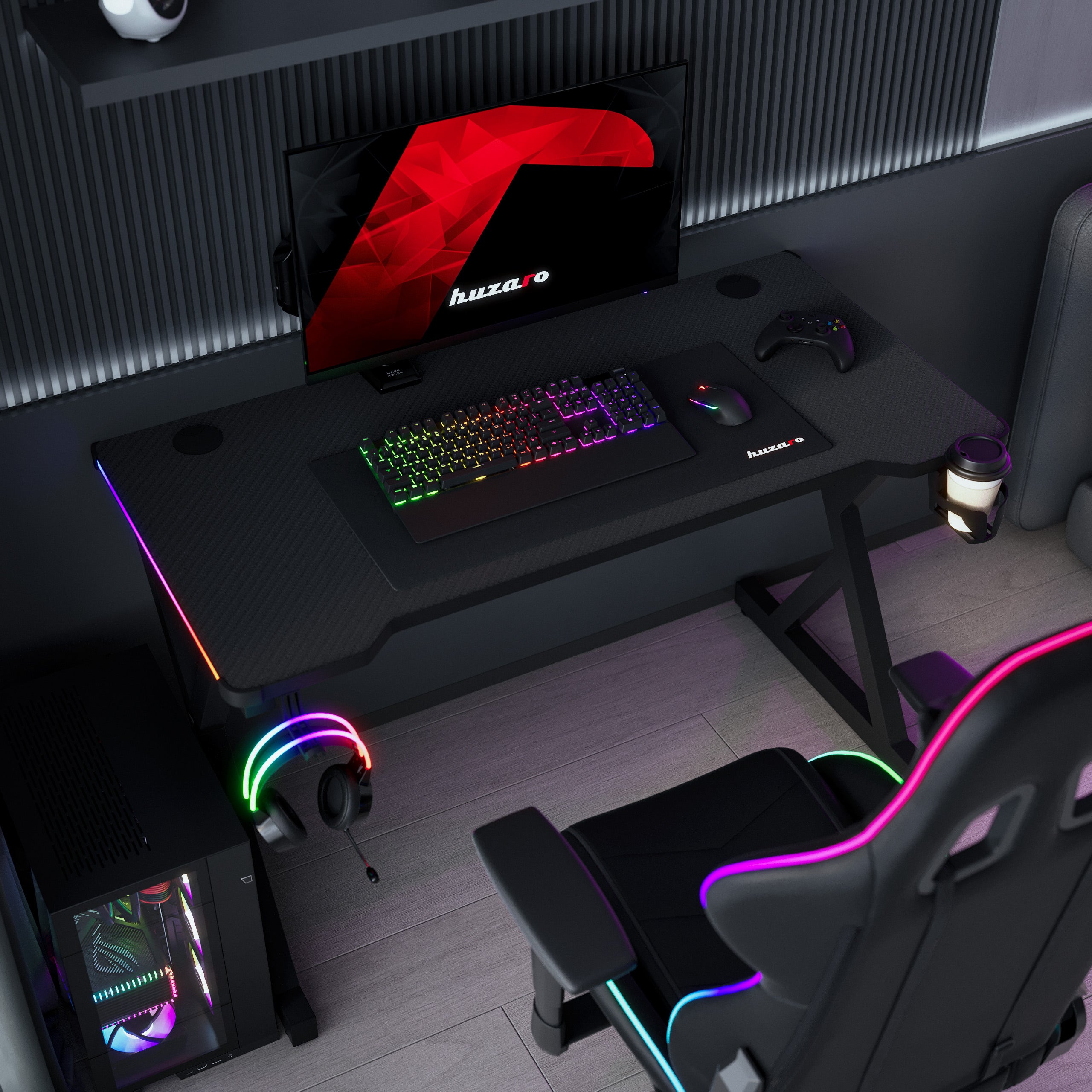 Birou Gaming LED Huzaro Hero 2.3 RGB 120 cm
