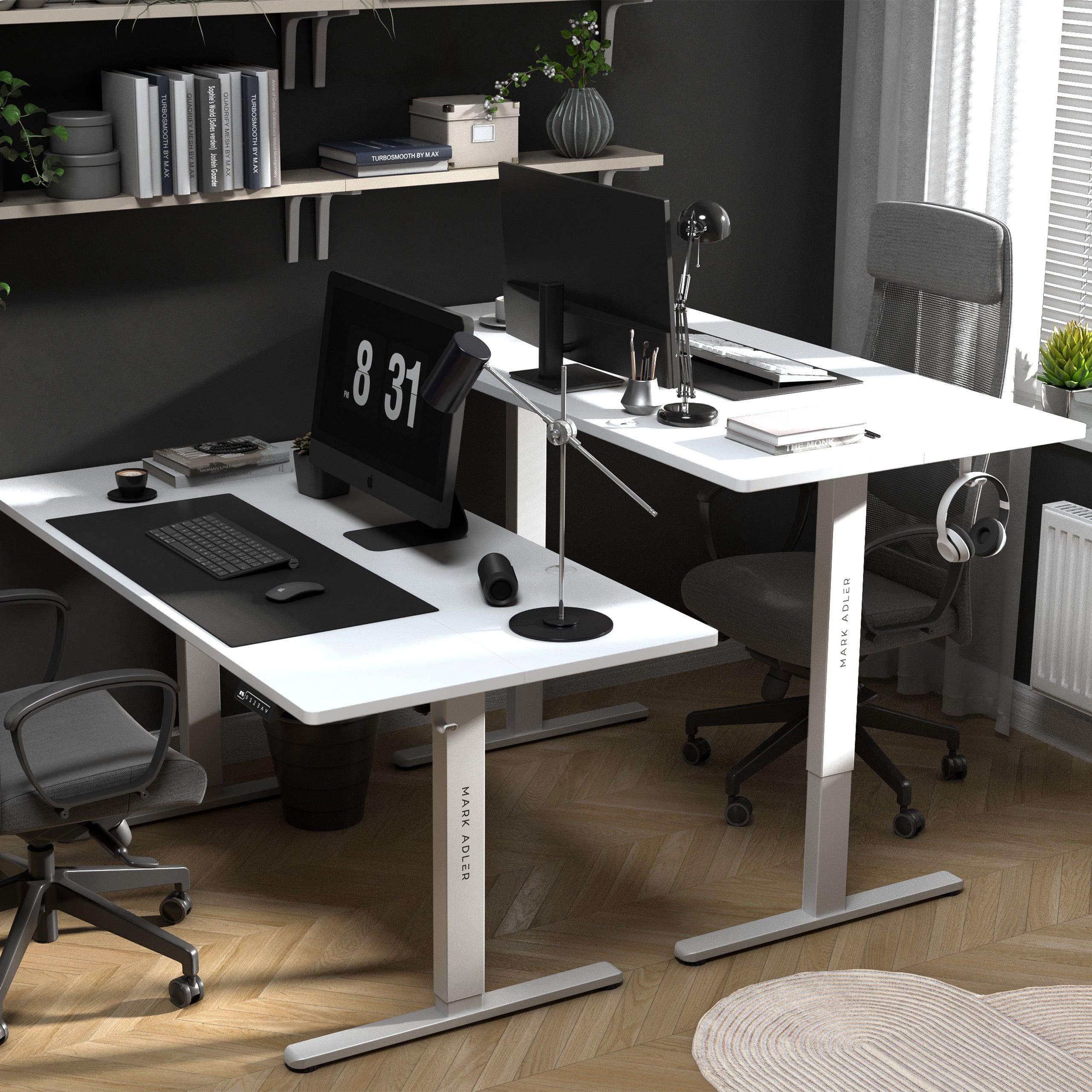 Birou electric Mark Adler Leader 7.6 White 160 cm
