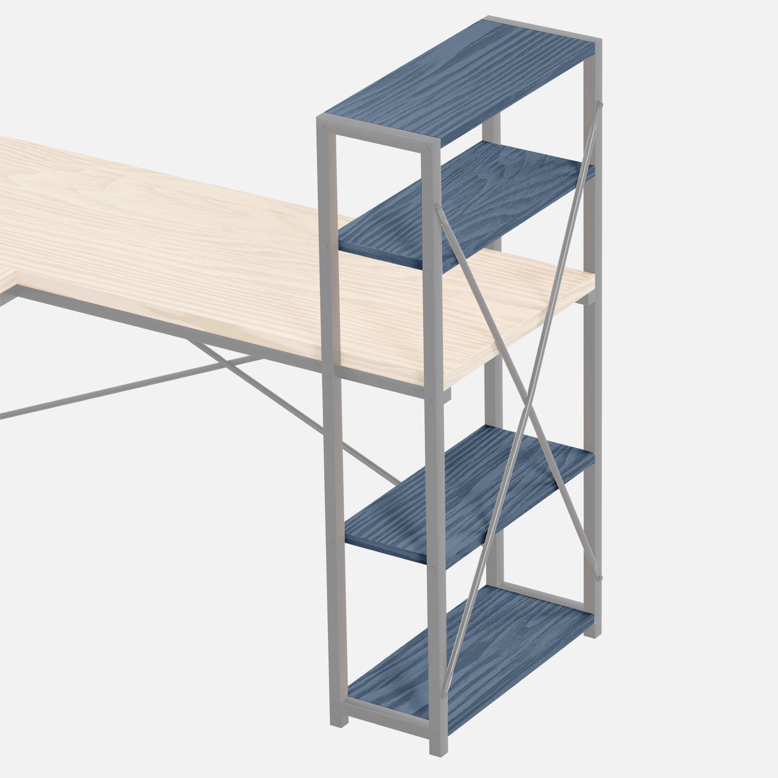 Birou de colț cu rafturi Mark Adler Leader 5.9 Craft 145 cm