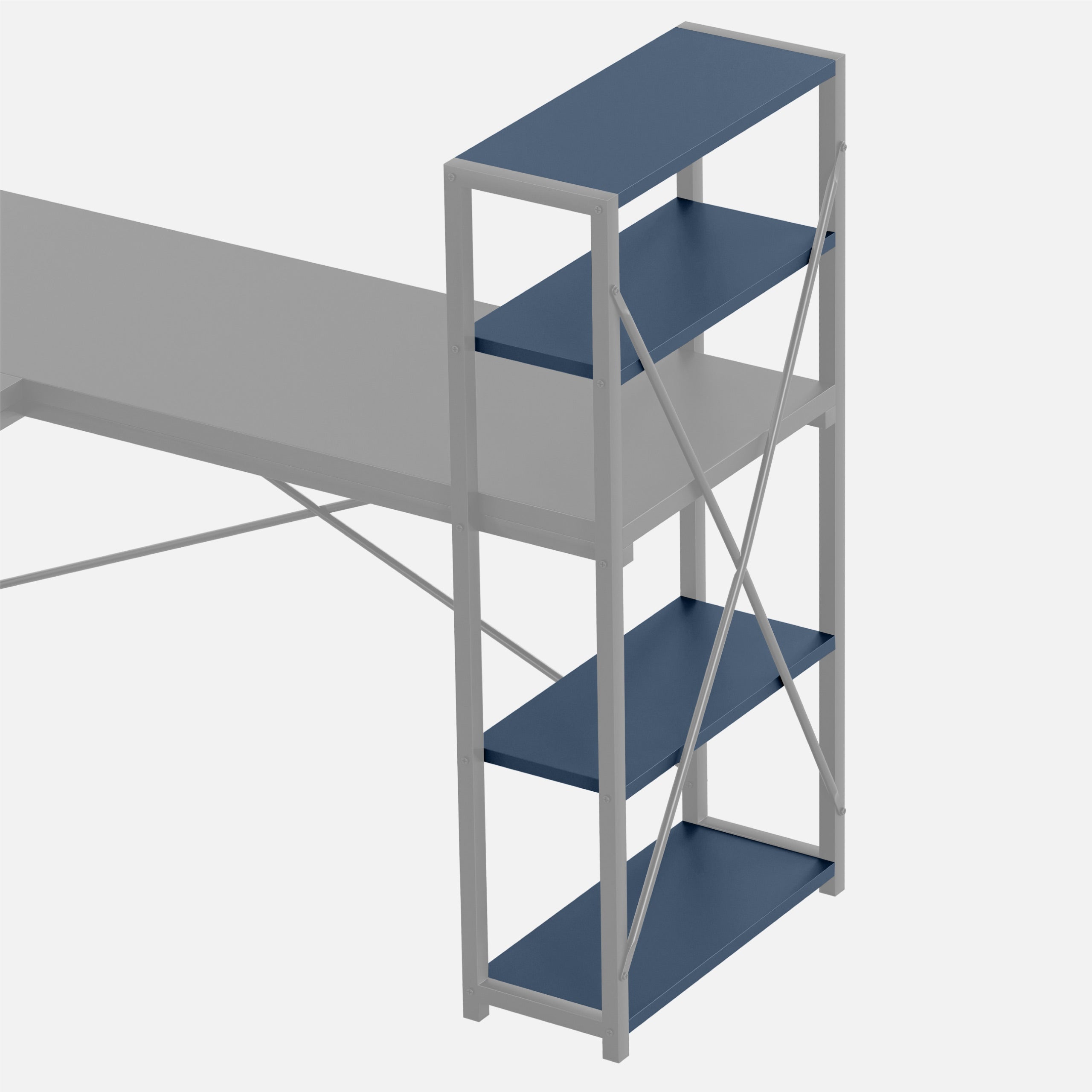 Birou de colț cu rafturi Mark Adler Leader 5.9 Negru 145 cm