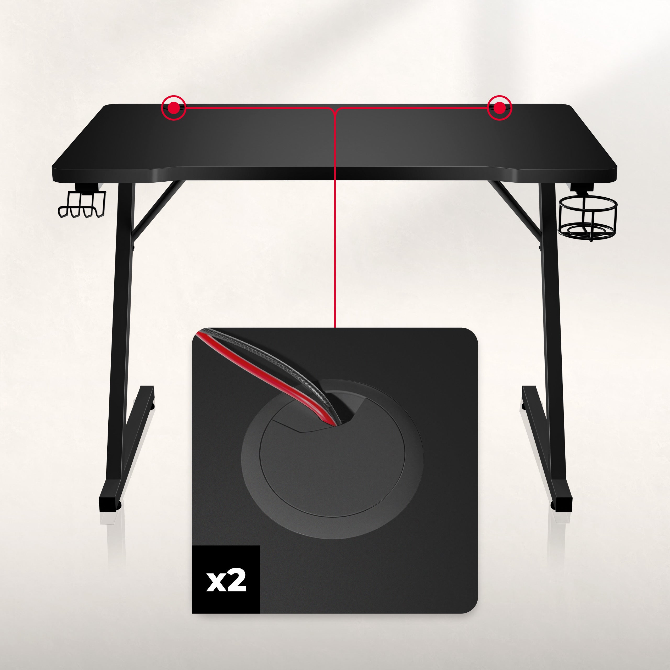 Huzaro Hero 1.8 negru 100 cm birou de gaming