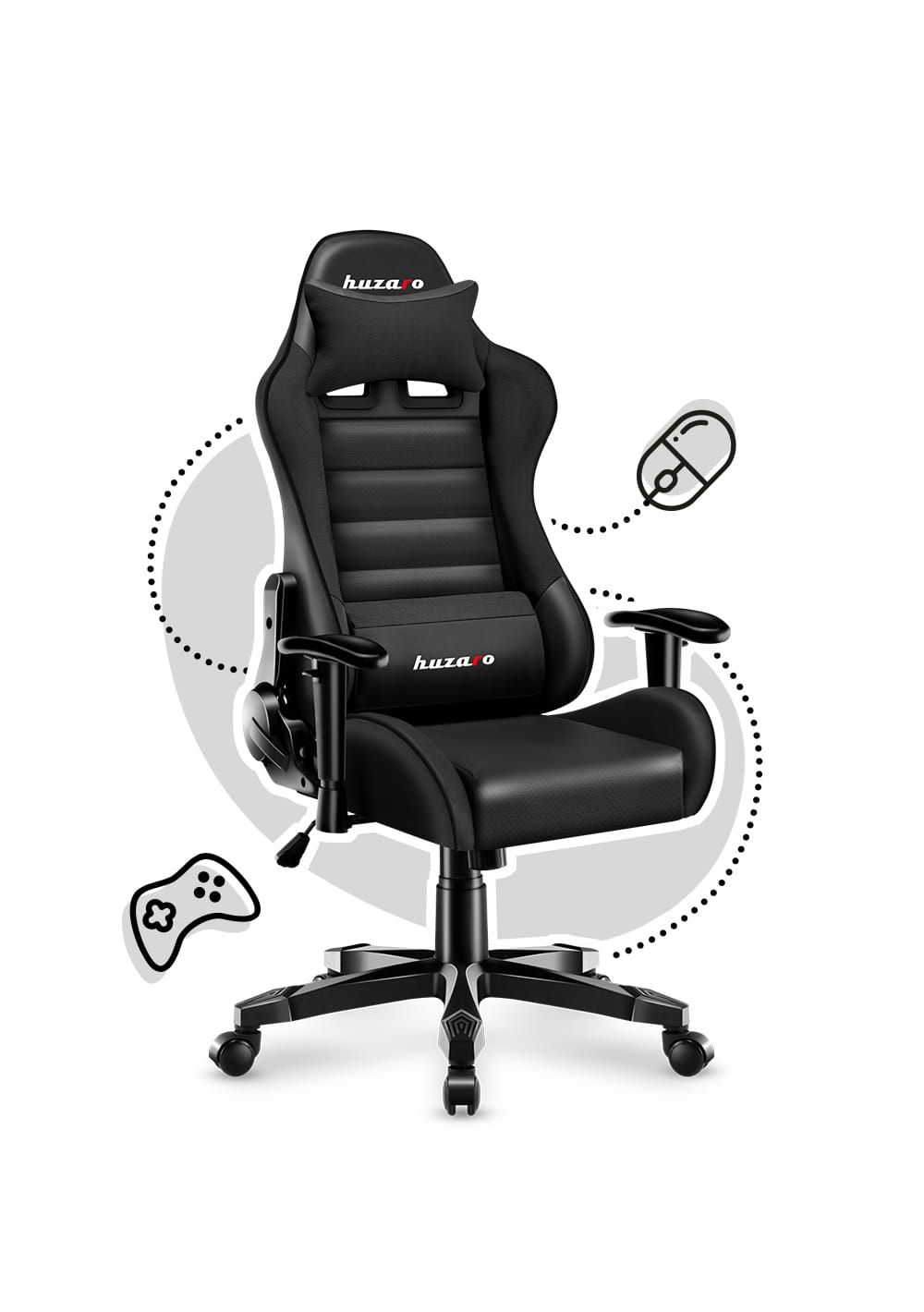 Scaun de gaming pentru copii Huzaro RANGER 6.0 Negru