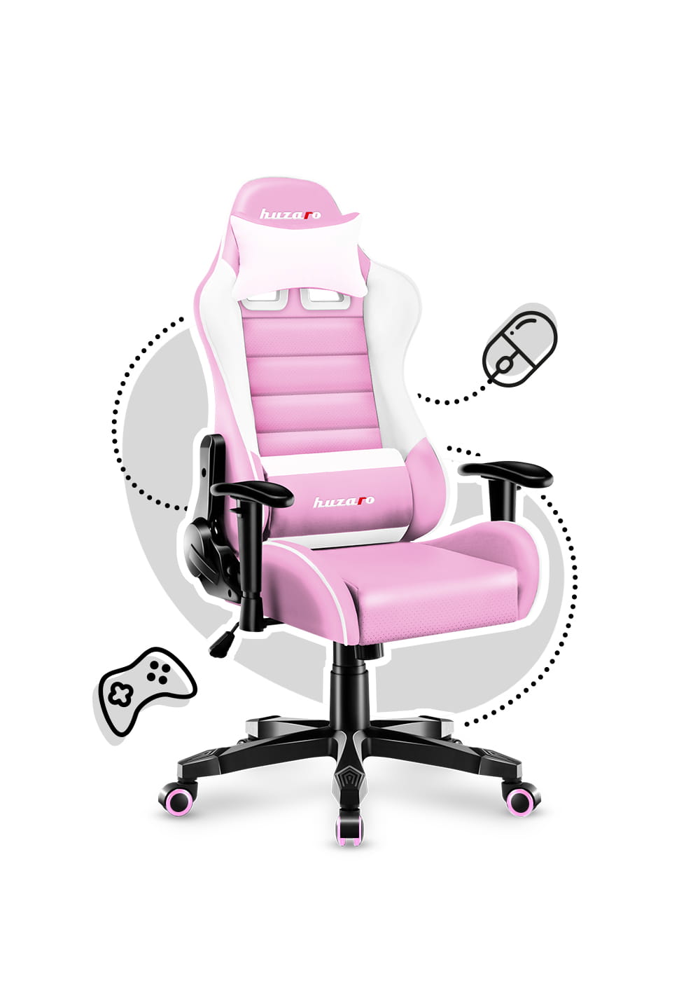 Scaun de gaming pentru copii Huzaro RANGER 6.0 Pink