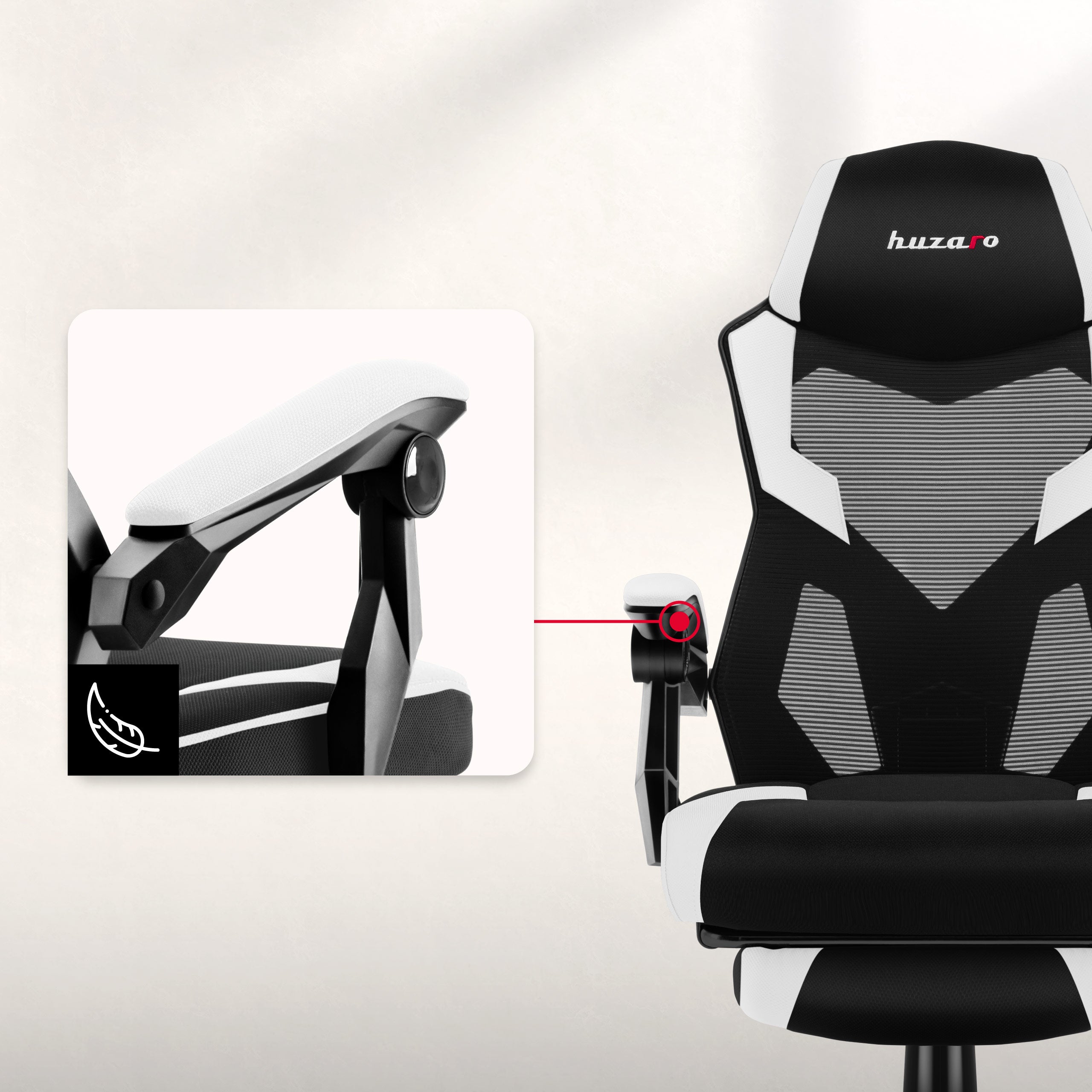 Scaun de gaming Huzaro Combat 3.1 White